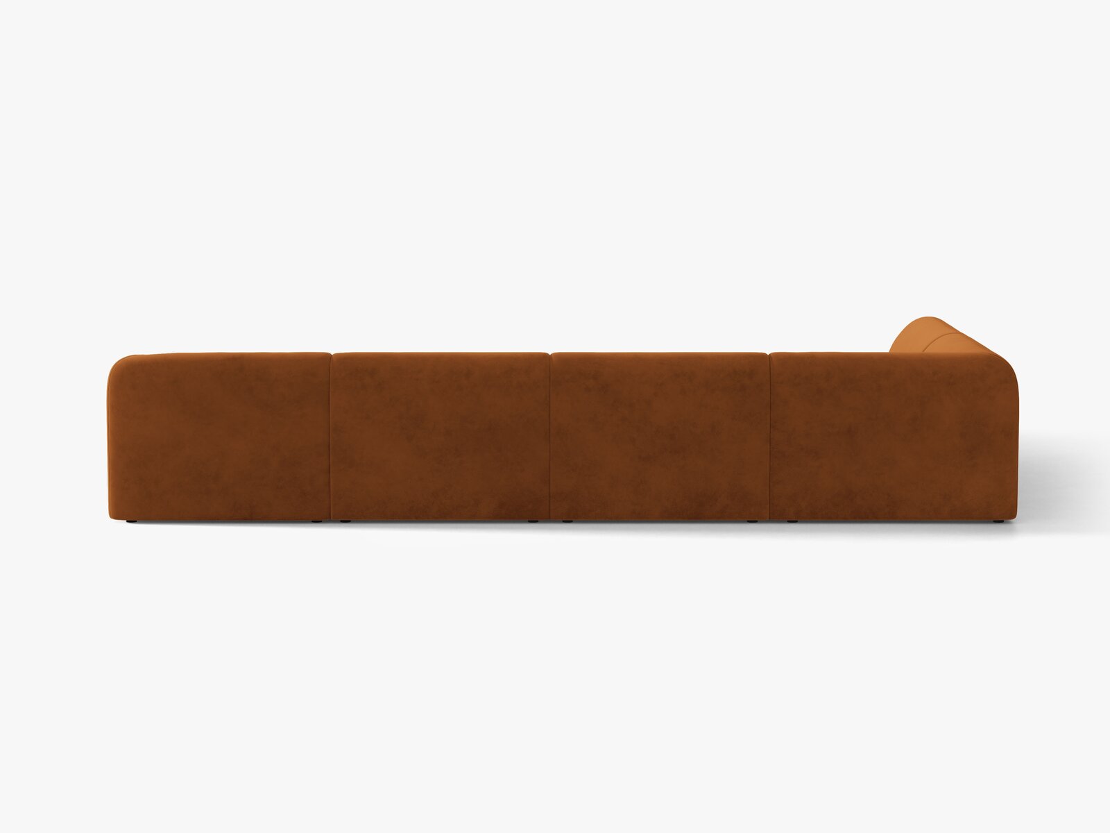Micadoni Panorama-Ecksofa Miley 6-Sitzer Links Samt Bluvel Terrakotta