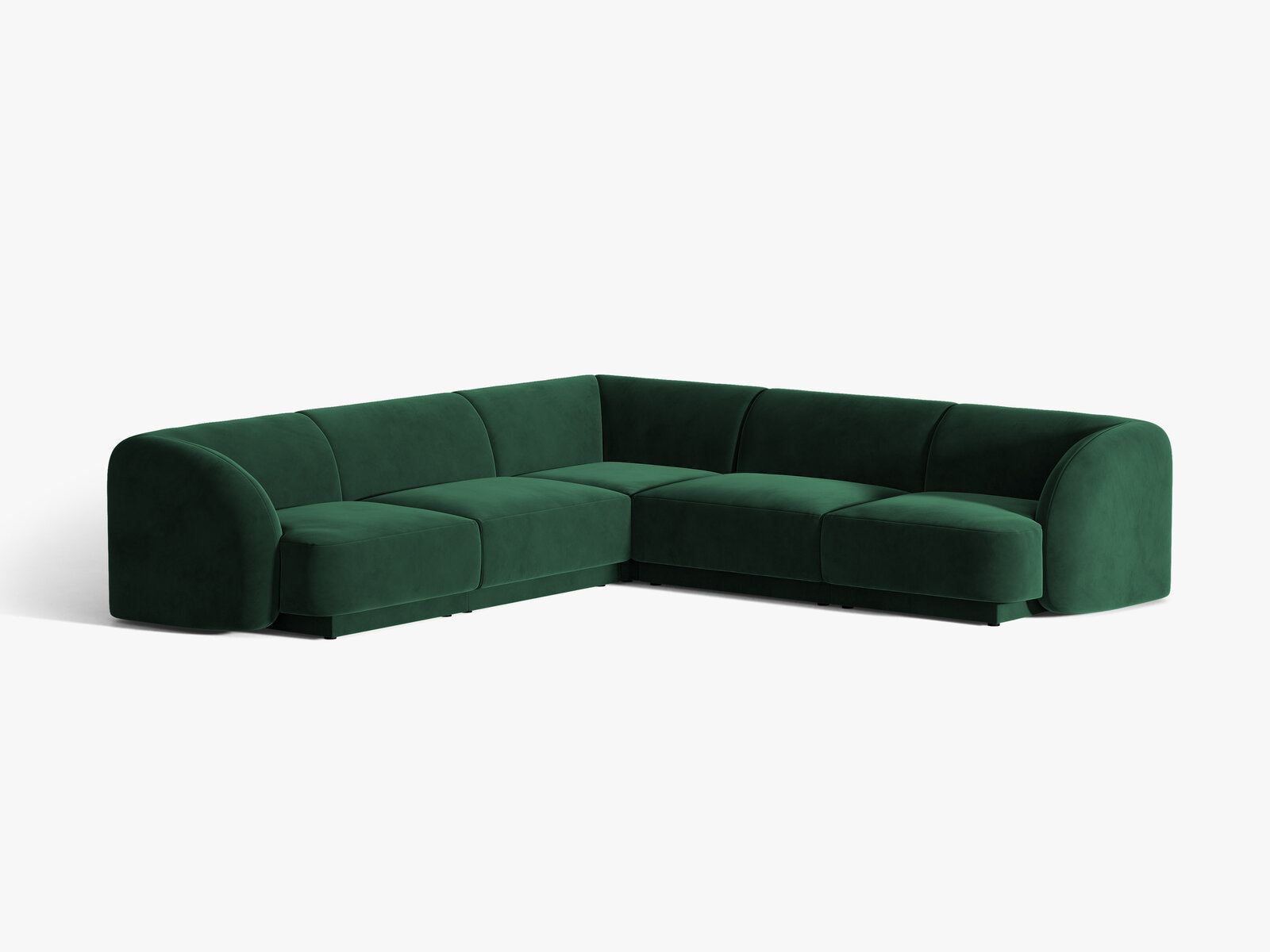 Micadoni 5-Sitzer Symmetrisches Ecksofa Miley Samt Bluvel Flaschengrün