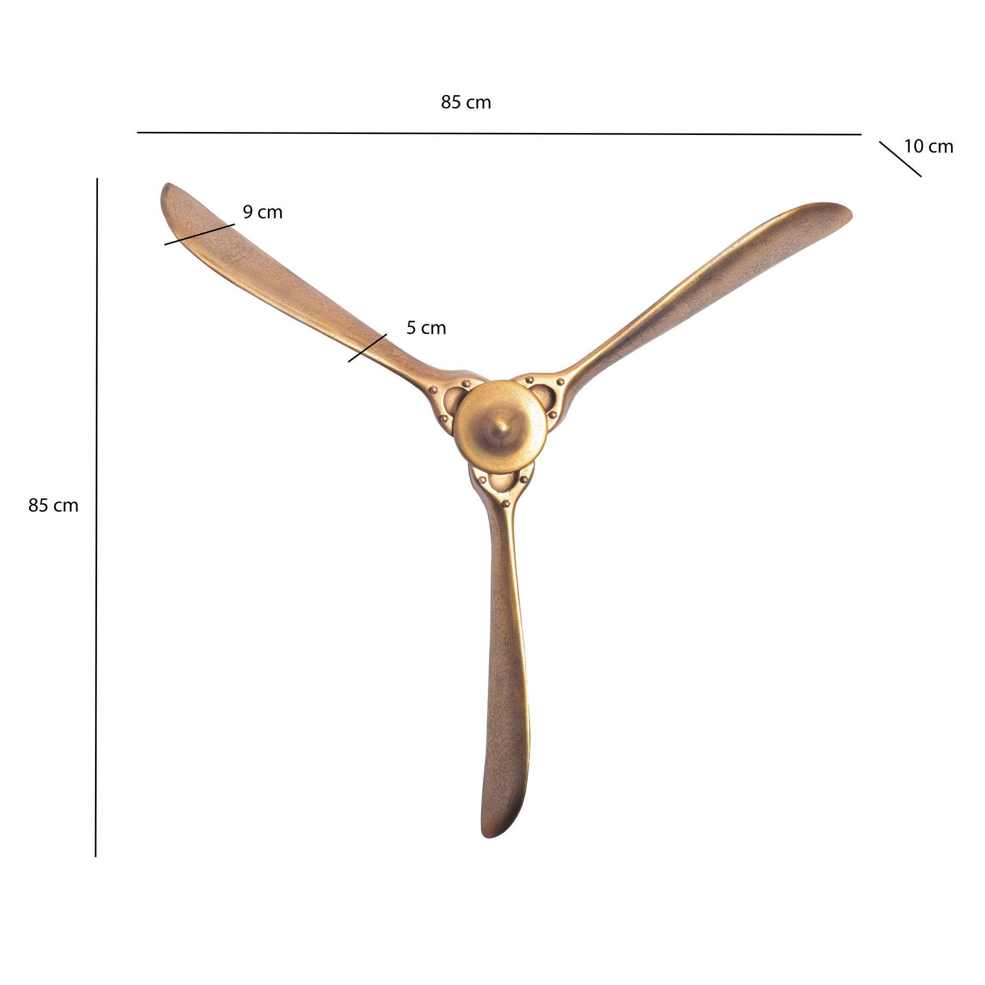 Wandobjekt Holmen Aluminium Gold 85 × 10 × 85 cm