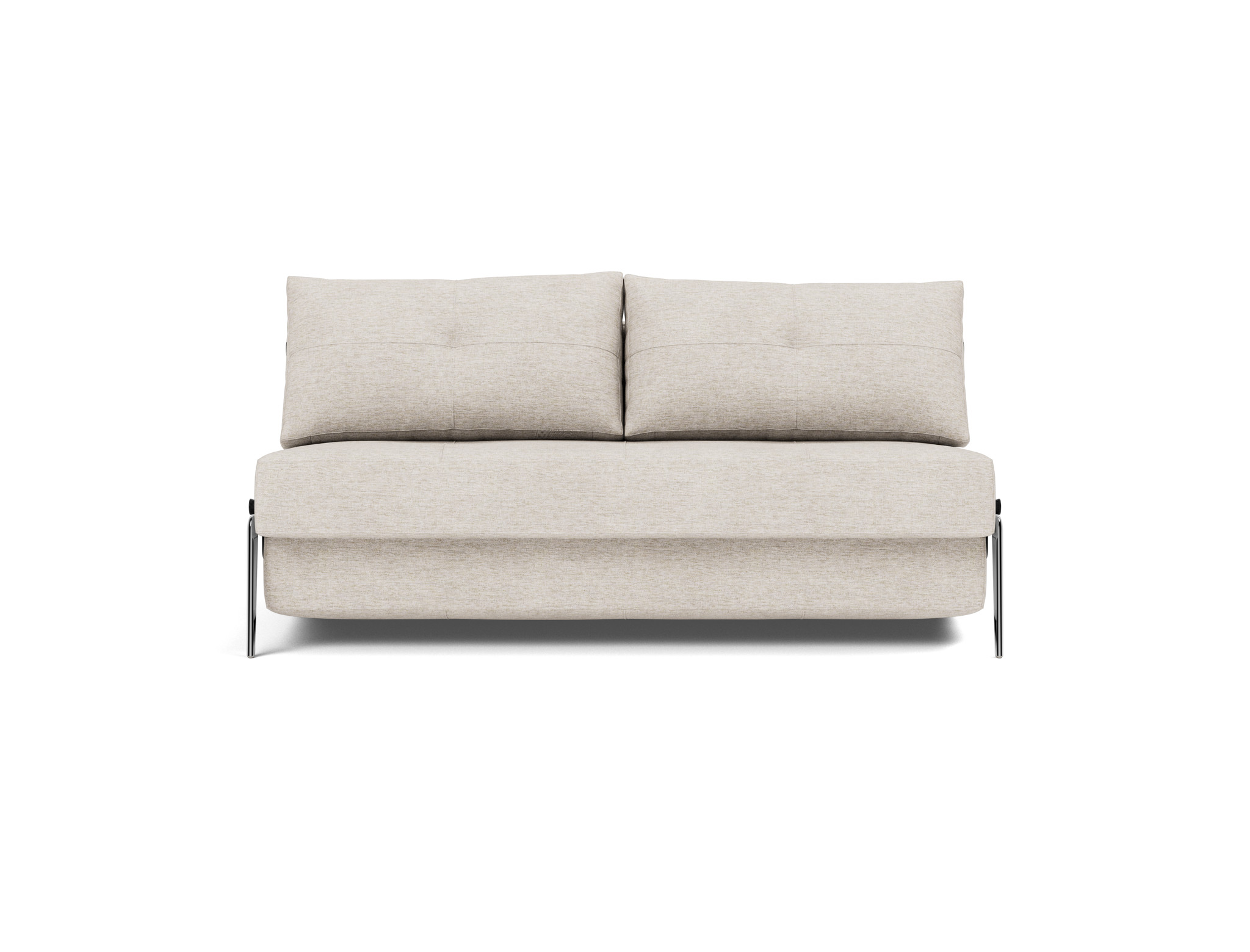 Schlafsofa Cubed 160 Chenille Yuveno 470-Natural Beine Aluminium