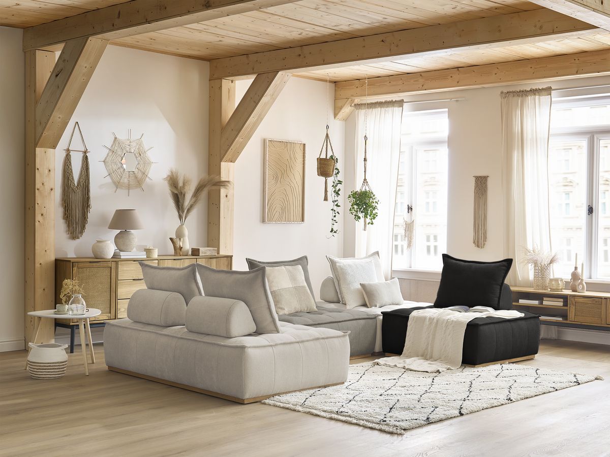 Bobochic Elisa Wohnlandschaft Strukturstoff Mehrfarbig