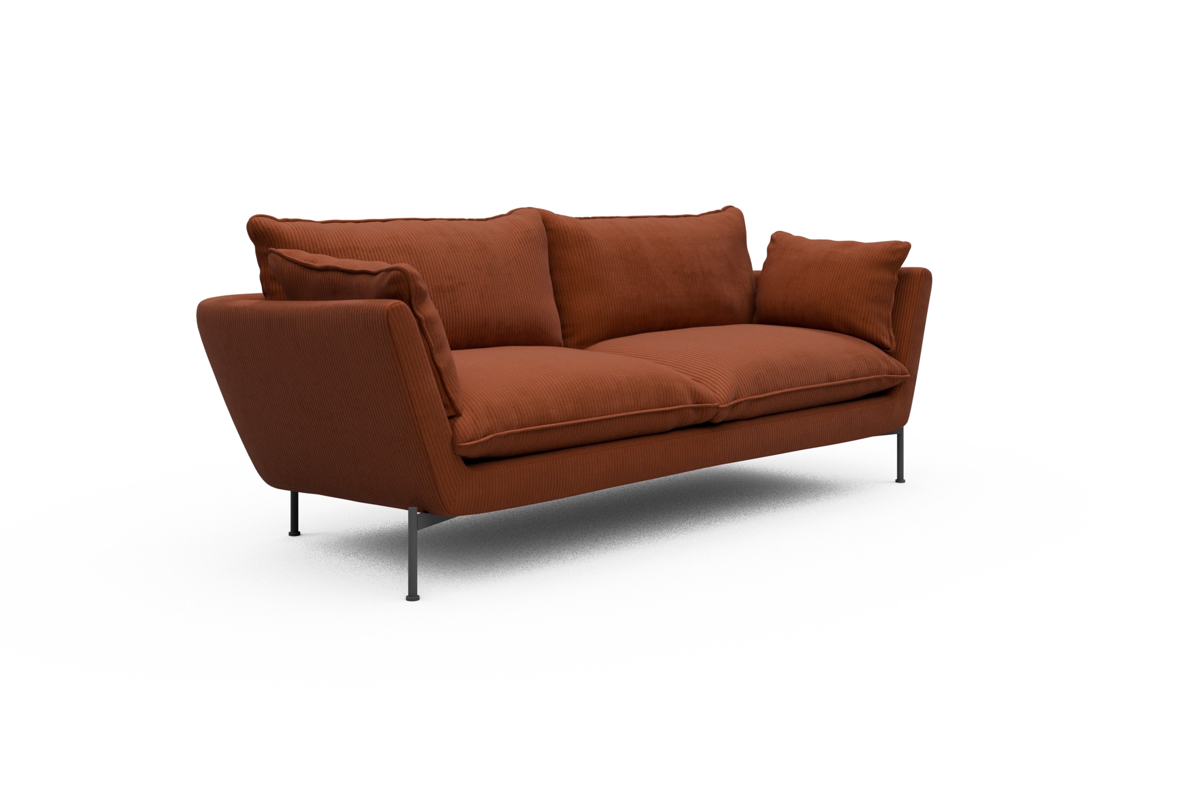 Sofa Anton PREMIUM 3-Sitzer Corduroy-Burnt-Orange