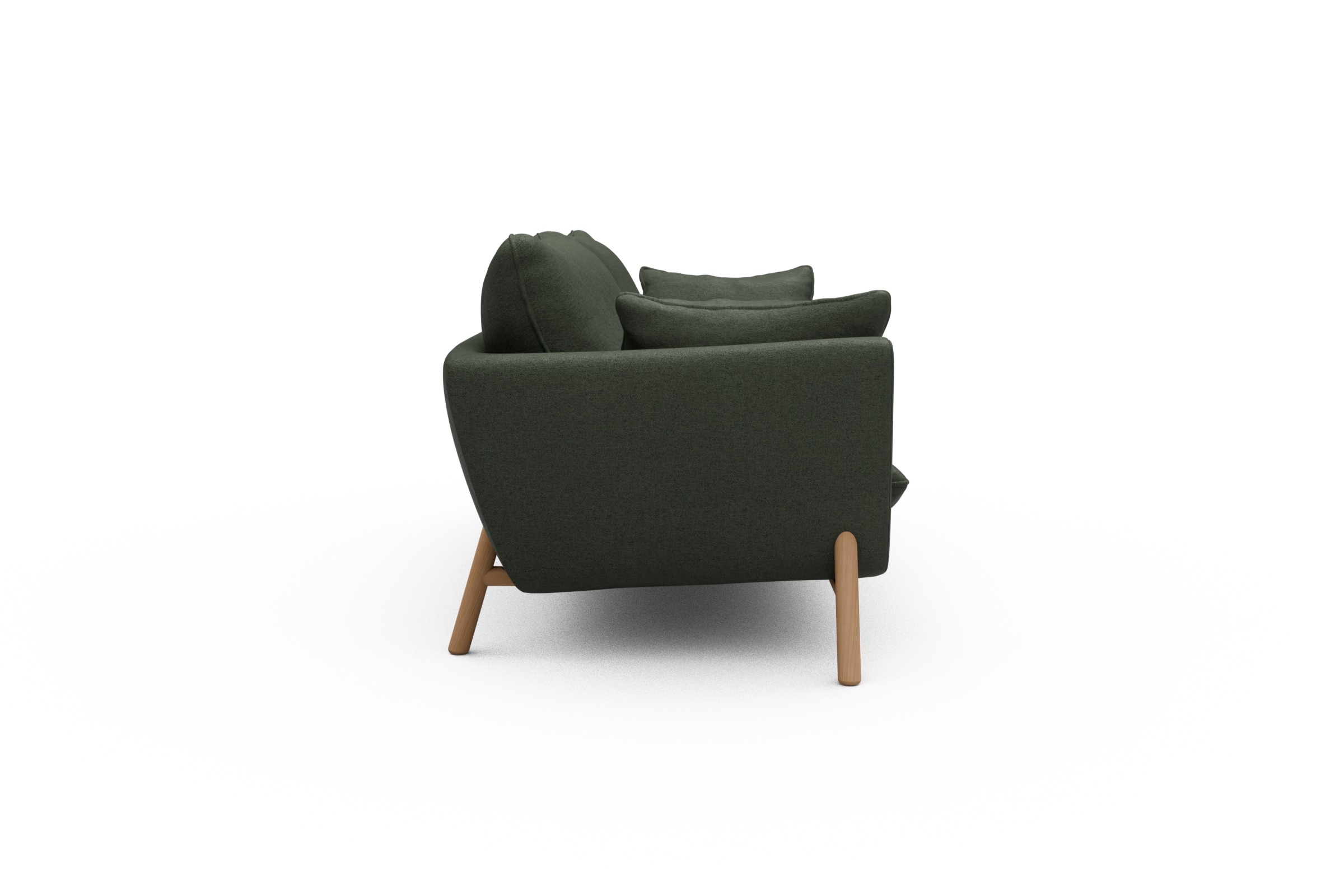 Sofa Emil 3-Sitzer Beinfarbe Eiche Natur Denari-Forest-Green