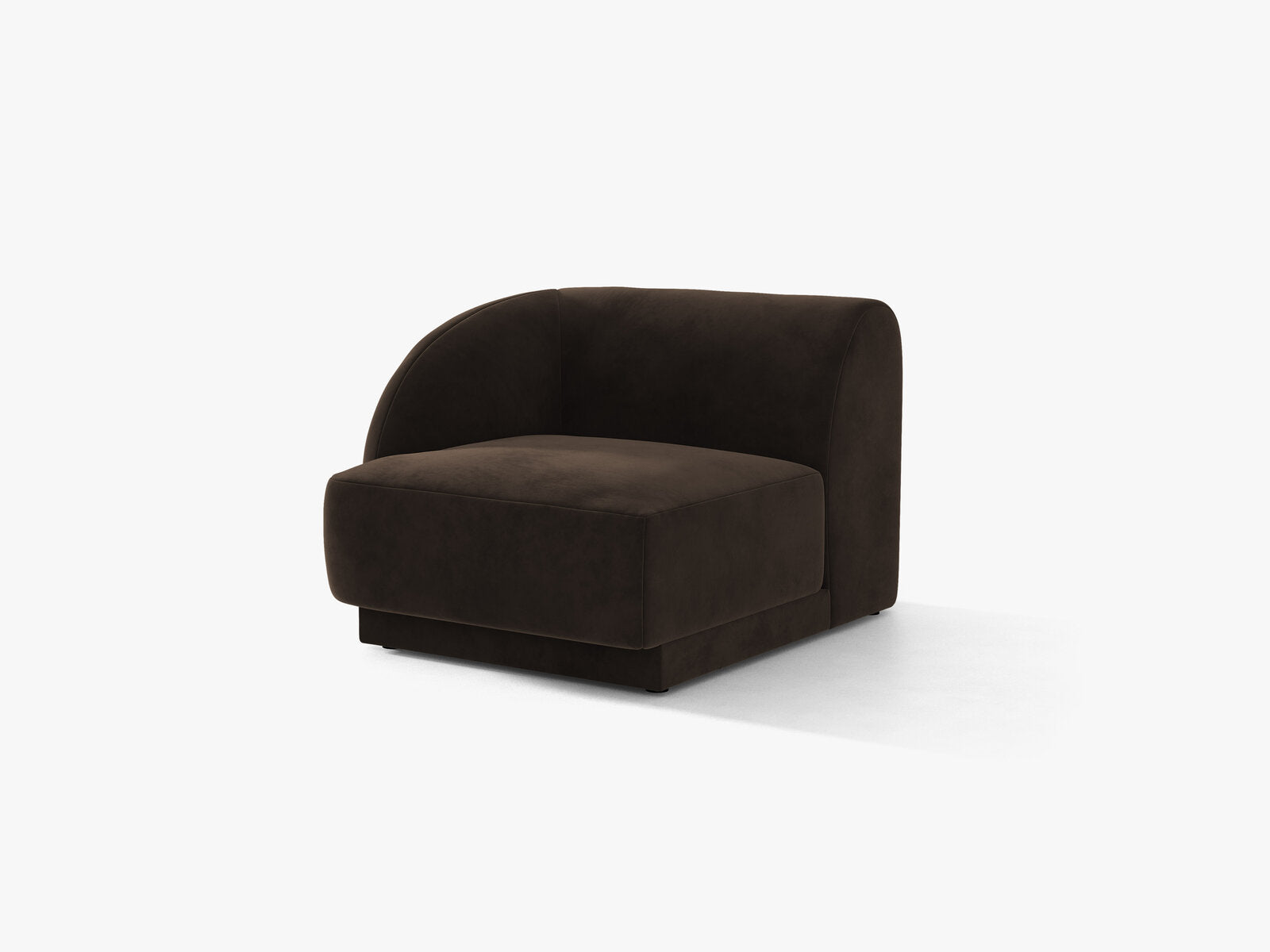 Micadoni Eckmodul Miley 1-Sitzer Links Samt Bluvel Dunkelbraun