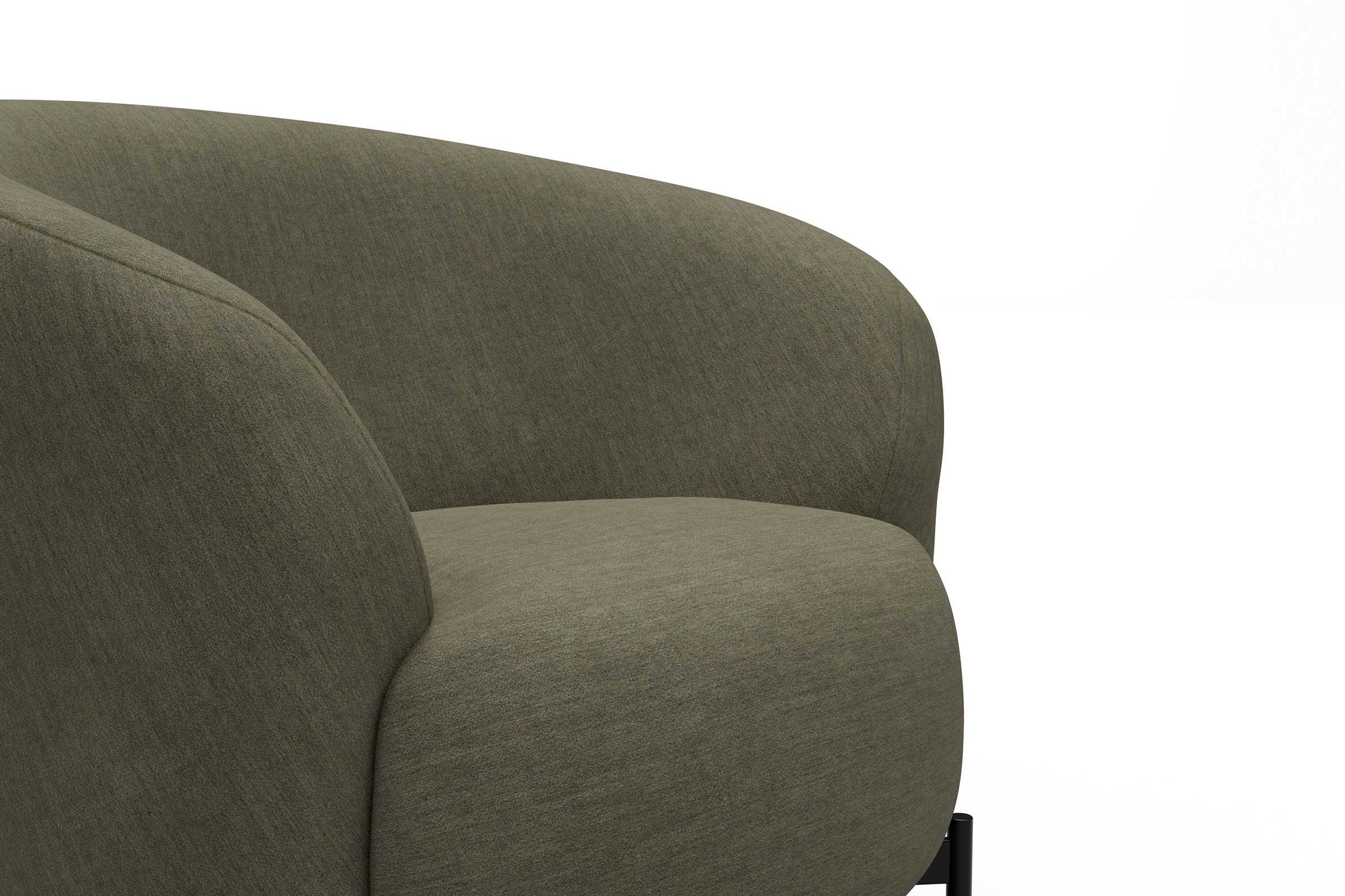 Sessel Ronda X-Metallgestell Schwarz Vivus-Dusty-Olive