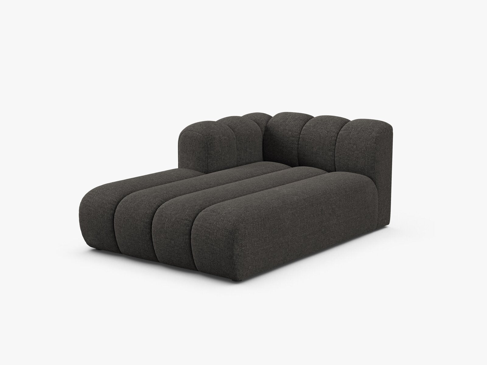 Micadoni Recamiere Lupine 2-Sitzer Links Chenille Eden Dunkelgrau