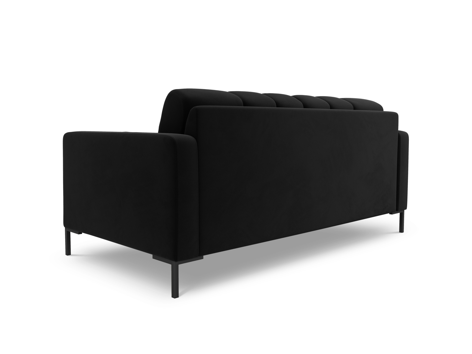 Cosmopolitan Design Sofa Bali 2-Sitzer Samt Bluvel Schwarz Beine Schwarzes Metall