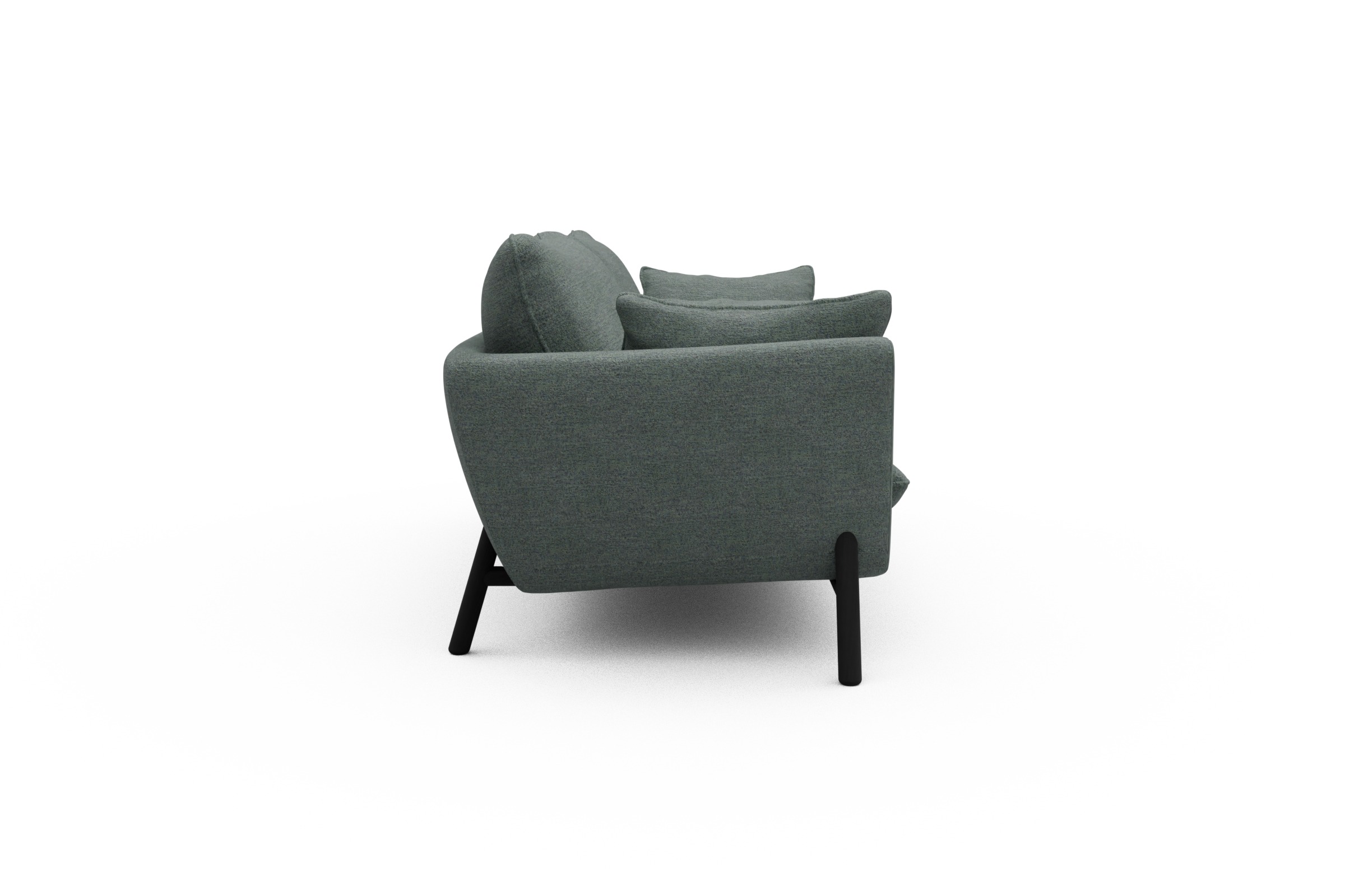Sofa Emil 3-Sitzer Beinfarbe Eiche Schwarz Carreno-Ice-Blue