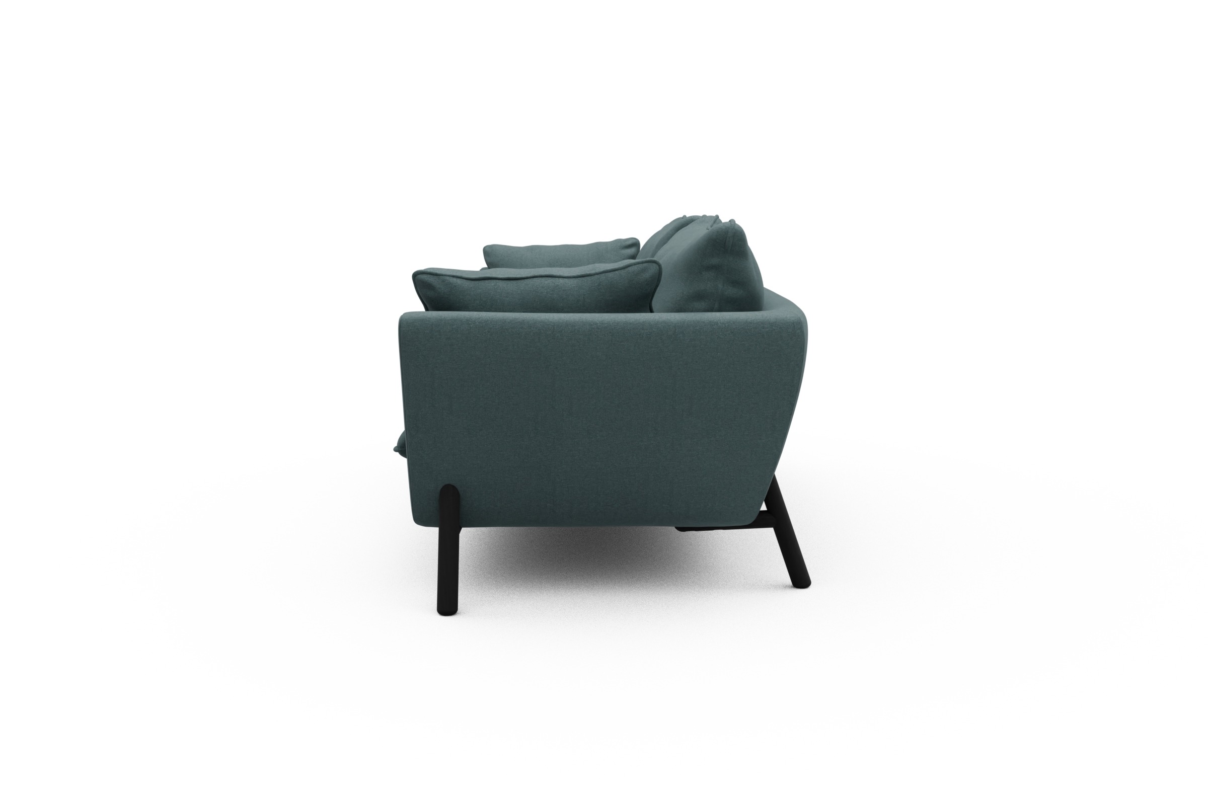 Sofa Emil PREMIUM 3-Sitzer Beinfarbe Eiche Schwarz Satya-Niagara