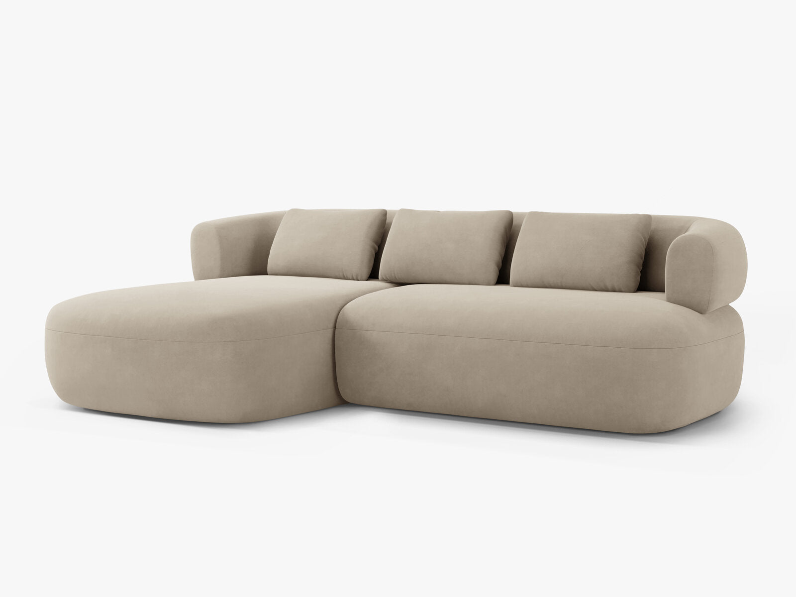Micadoni 5-Sitzer Ecksofa Jenny Links Samt Salvador Beige