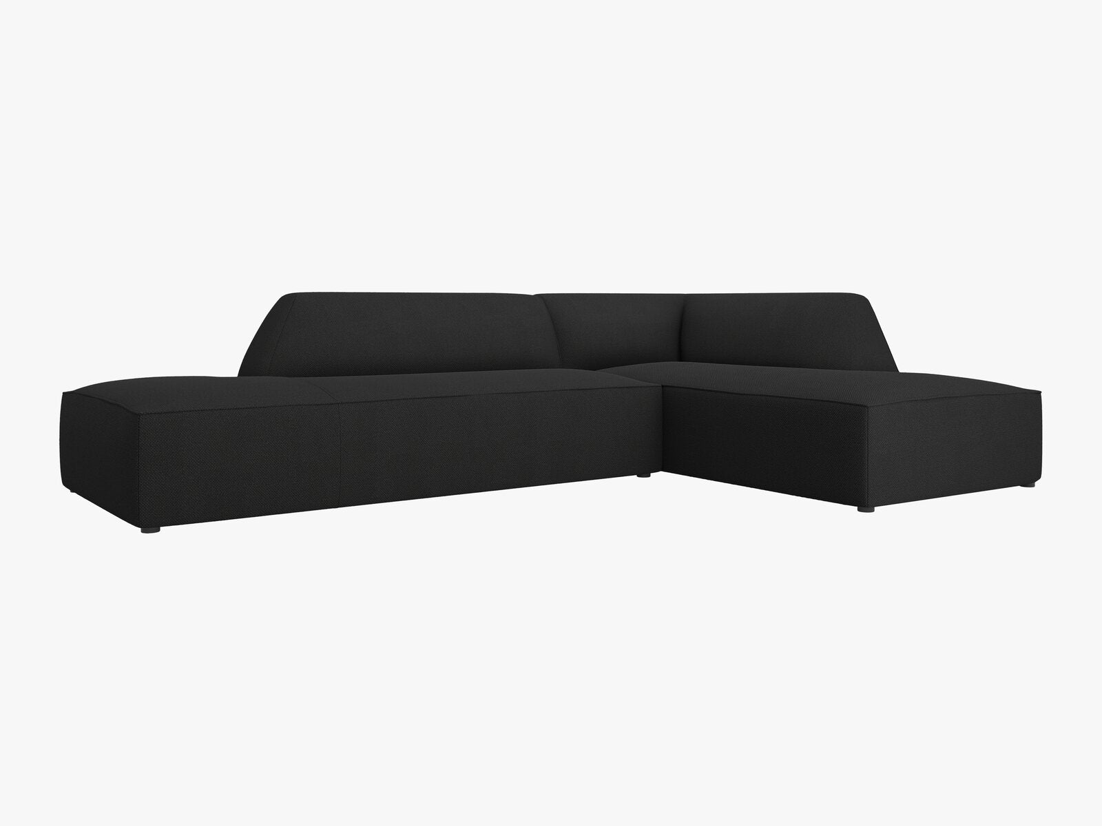 Micadoni Ecksofa Ruby 4-Sitzer Rechts Strukturierter Stoff Ottawa Schwarz