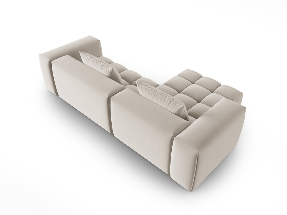 Cosmopolitan Design Ecksofa Verona 3-Sitzer Samt Casino Ecru Links