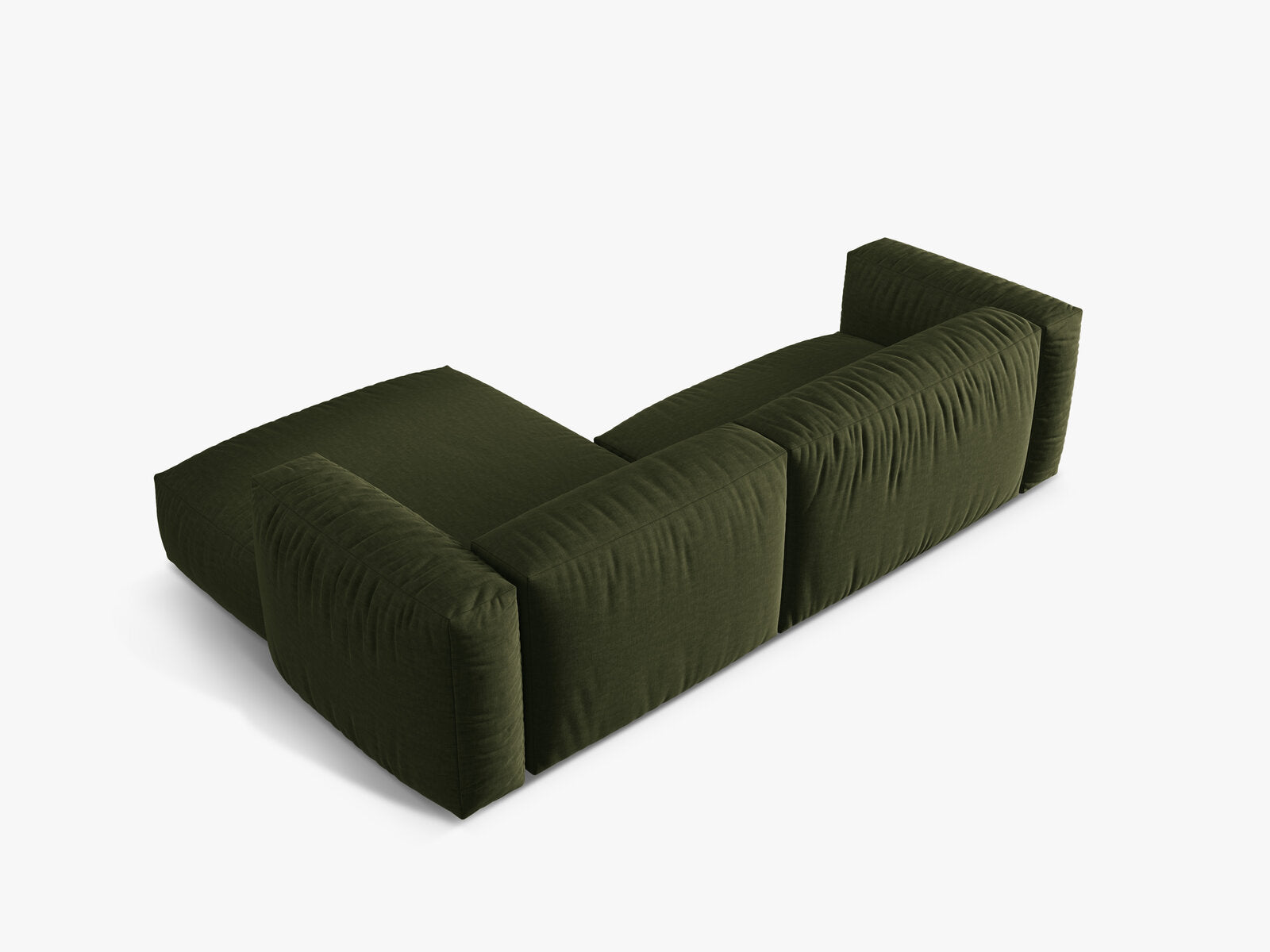 Micadoni Ecksofa Martina 2-Sitzer Rechts Strukturierter Stoff Boston Grün