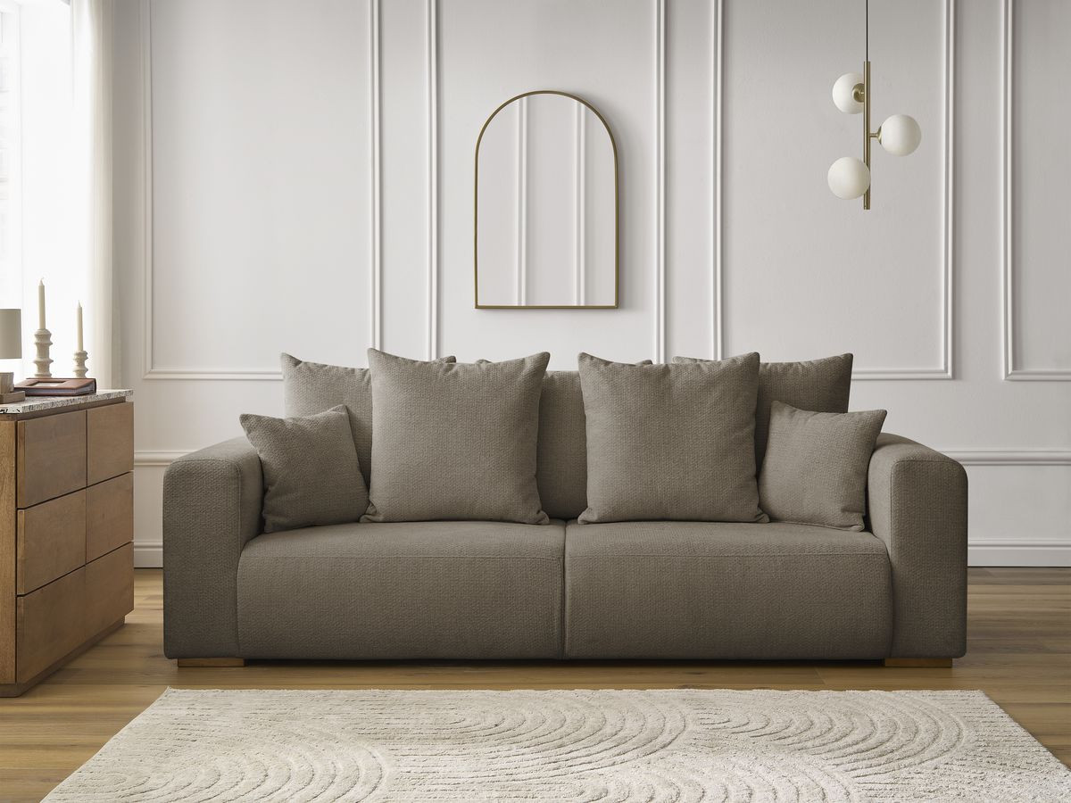 Bobochic Sidonie Sofa 3-Sitzer Melange-Stoff Taupe