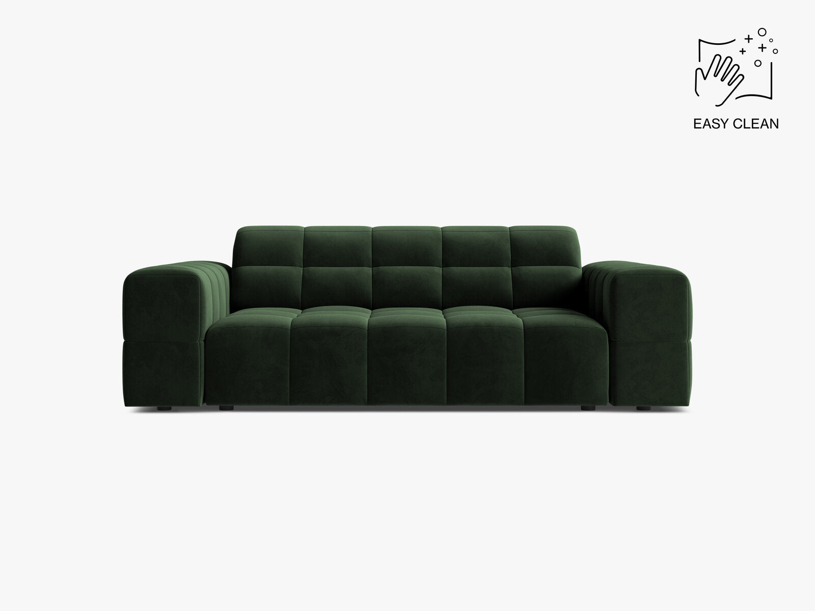 Micadoni Jennifer Sofa 2-Sitzer Samt Venus Flaschengrün