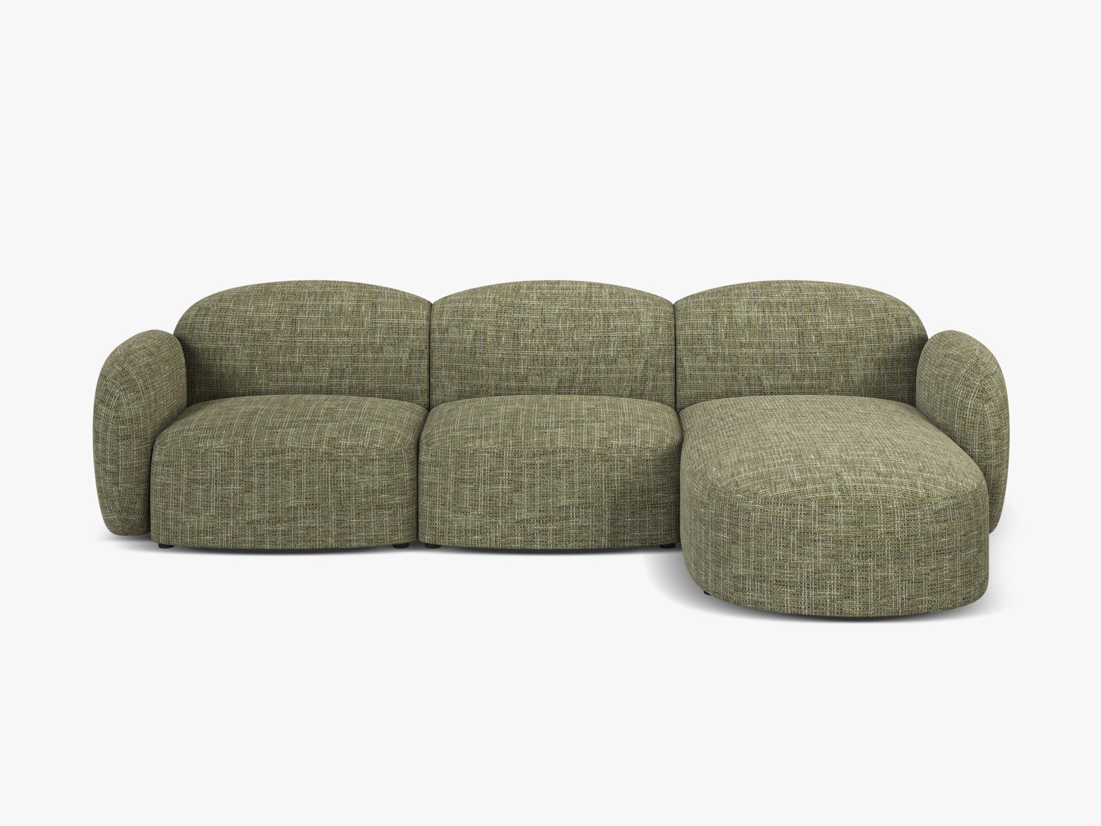 Micadoni Ecksofa Blair 4-Sitzer Rechts Strukturierter Stoff Baltimore Olive