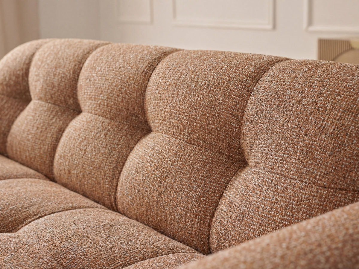 Bobochic Laura Sofa 3-Sitzer Melange-Stoff Orange