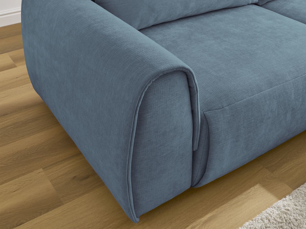Bobochic Aden Ecksofa 246 × 152 cm Stoff Hellblau Ecke rechts