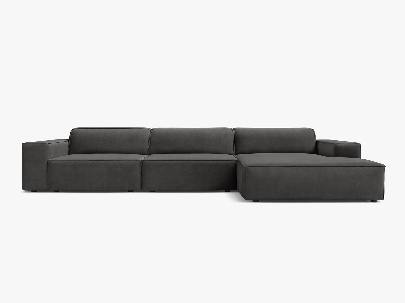Micadoni Ecksofa Jodie 4-Sitzer Rechts Samt Bluvel Grau