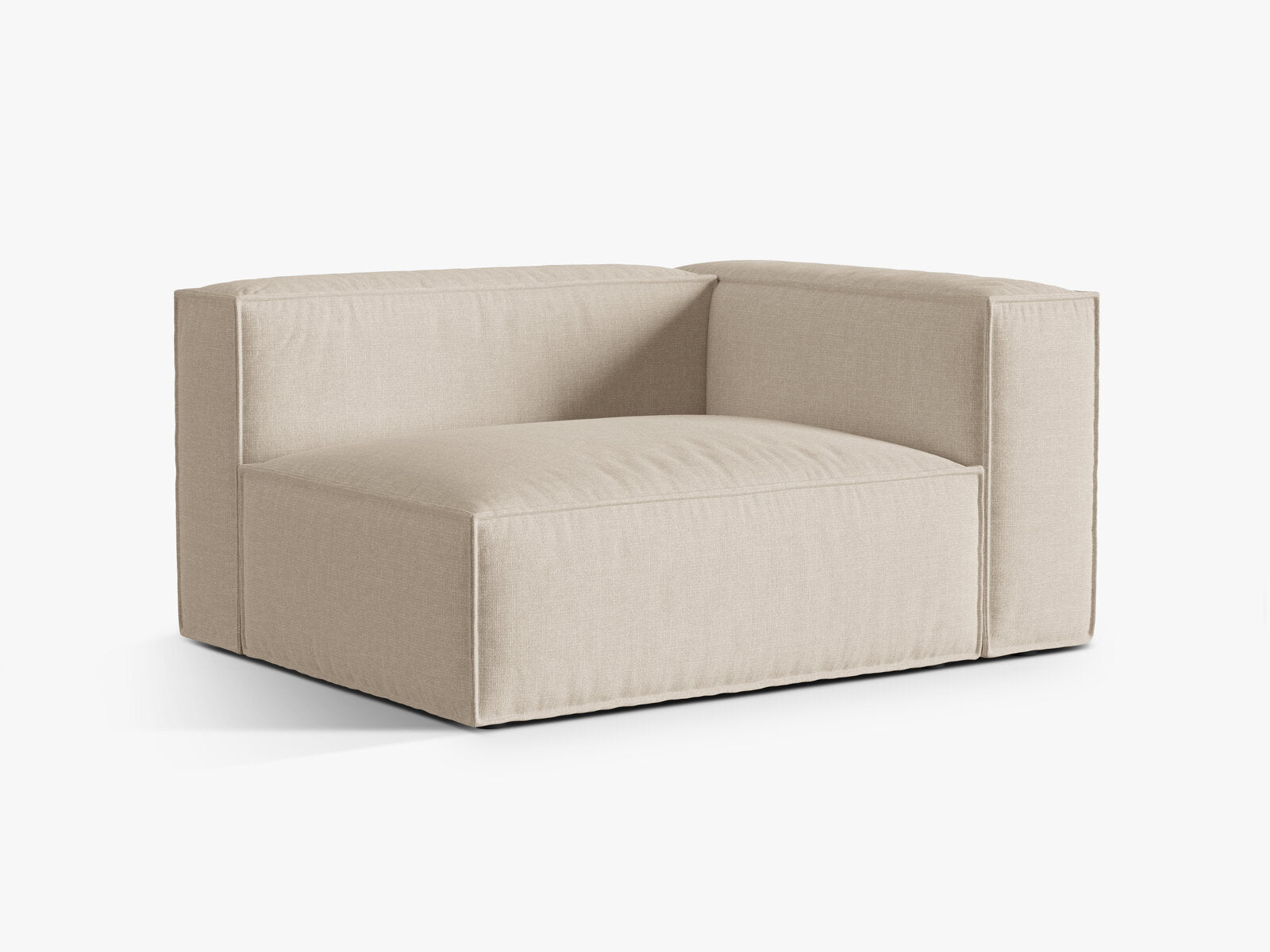 Micadoni Eckmodul Nuria 2-Sitzer Rechts Strukturierter Stoff Beige