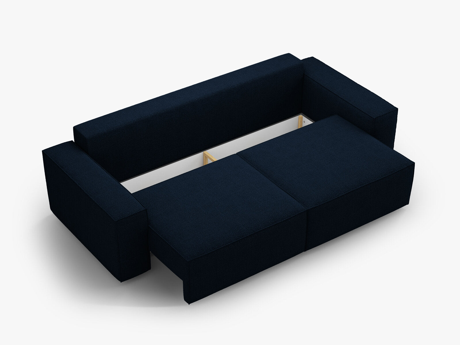 Micadoni Schlafsofa Jodie 3-Sitzer Boucle Baloo Dunkelblau