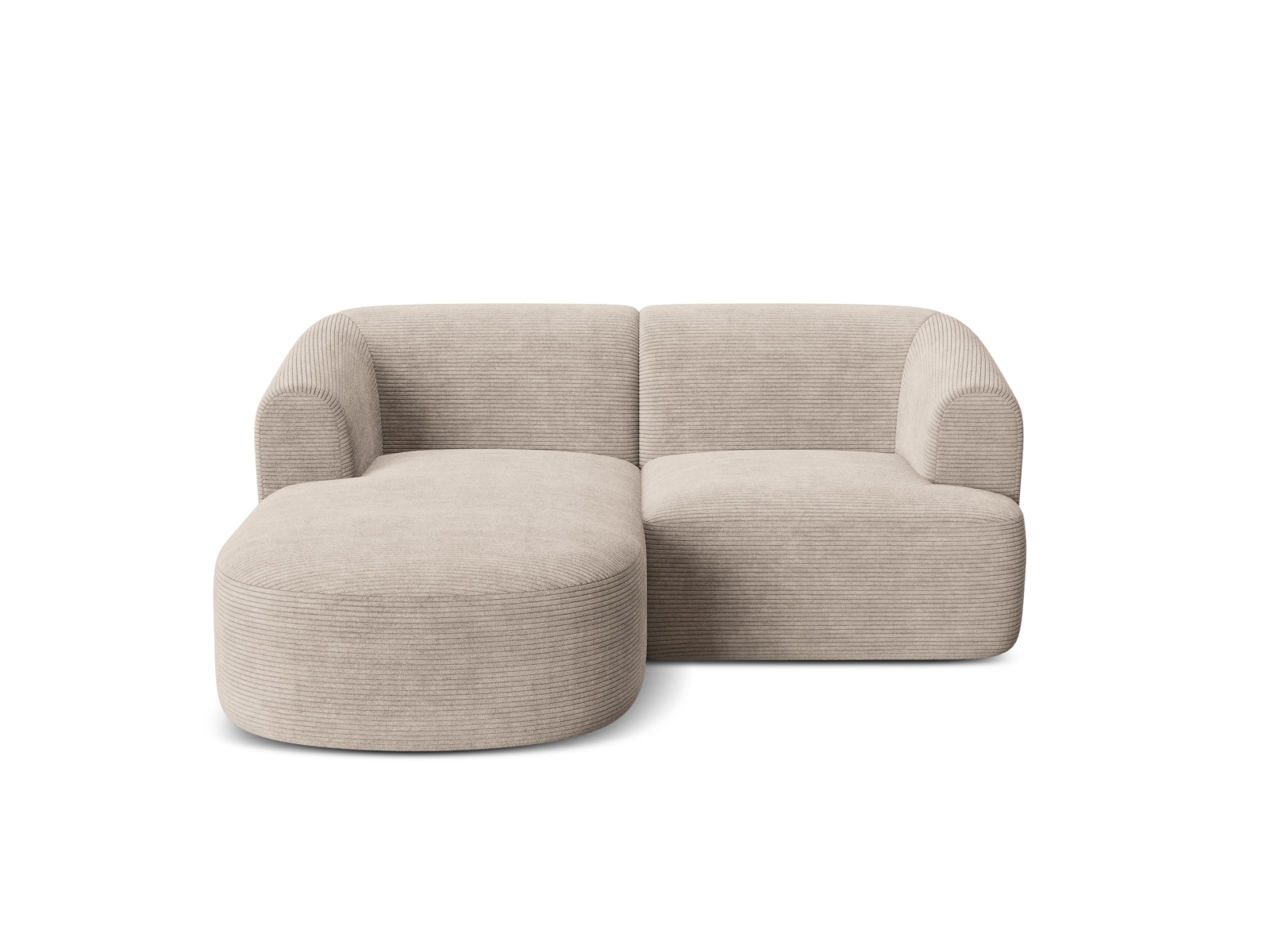 Cosmopolitan Design Ecksofa Campi 3-Sitzer Kord Lincoln D Cappuccino Links