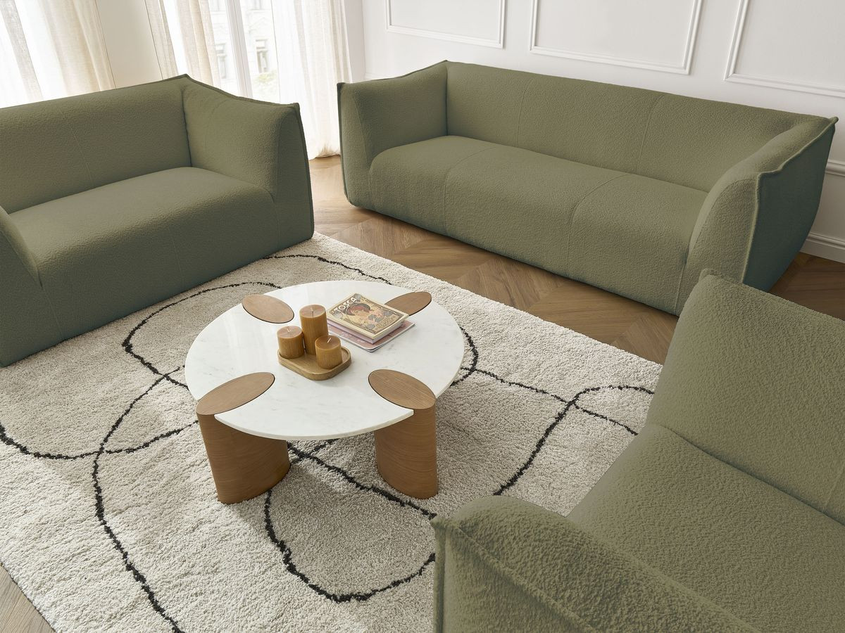 Bobochic Giorgia Sofa 5-Sitzer 534 × 100 cm Bouclé-Stoff Grün
