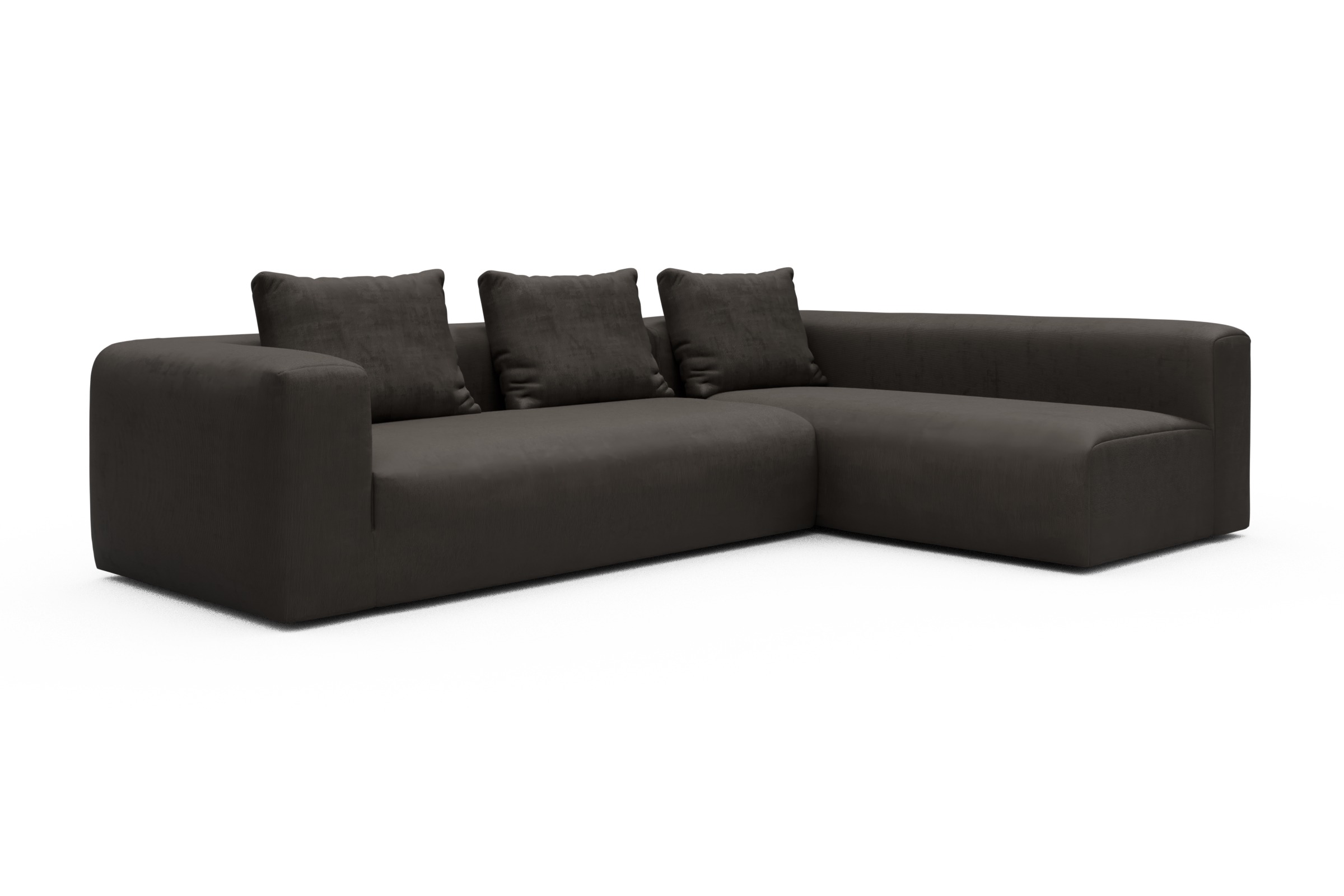 Ecksofa Fred 2x 2,5-Sitzer rechts offen Cordufine-Taupe