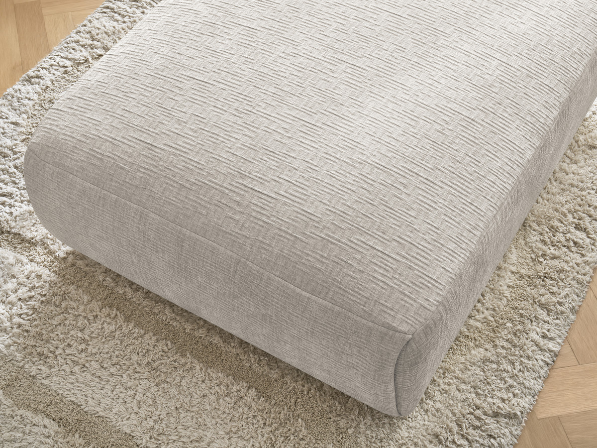 Bobochic Jana Pouf 94 × 114 cm Strukturstoff Beige