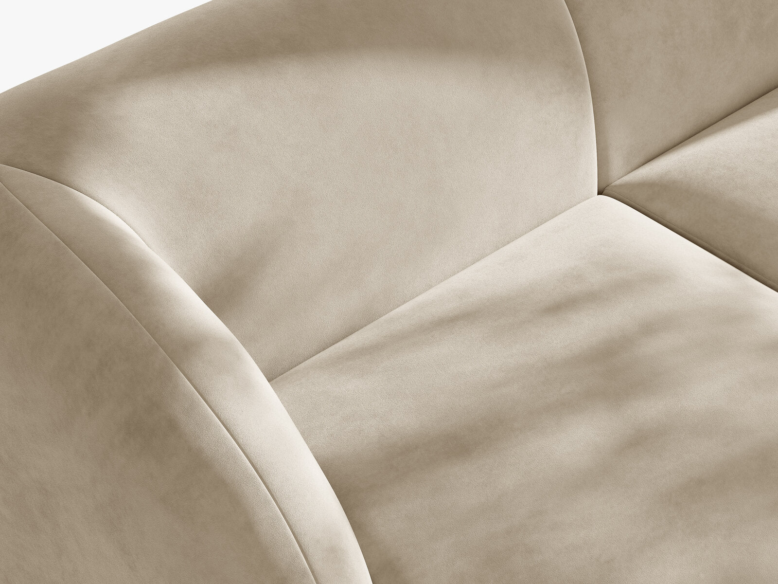 Micadoni Panorama-Sofa Miley 5-Sitzer Samt Bluvel Dunkelbeige