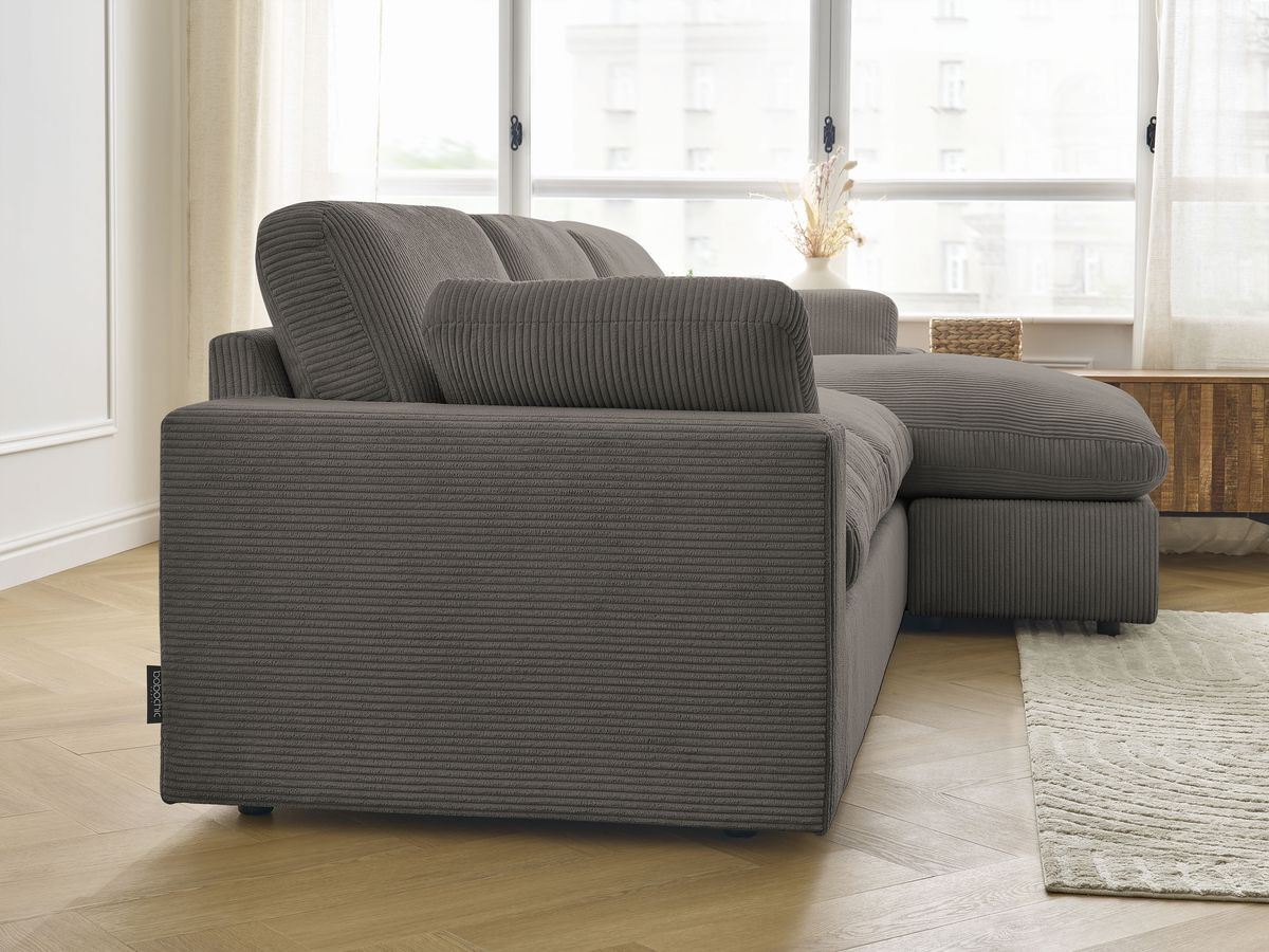 Bobochic Belair Ecksofa 280 × 139 cm Cordsamt Taupe