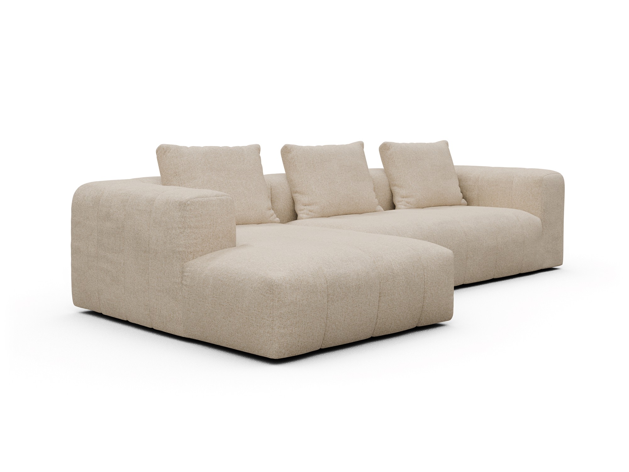 Hugo 2,5-Sitzer Armlehne rechts mit Chaiselongue Casone-Natural-Beige moebelfaktor