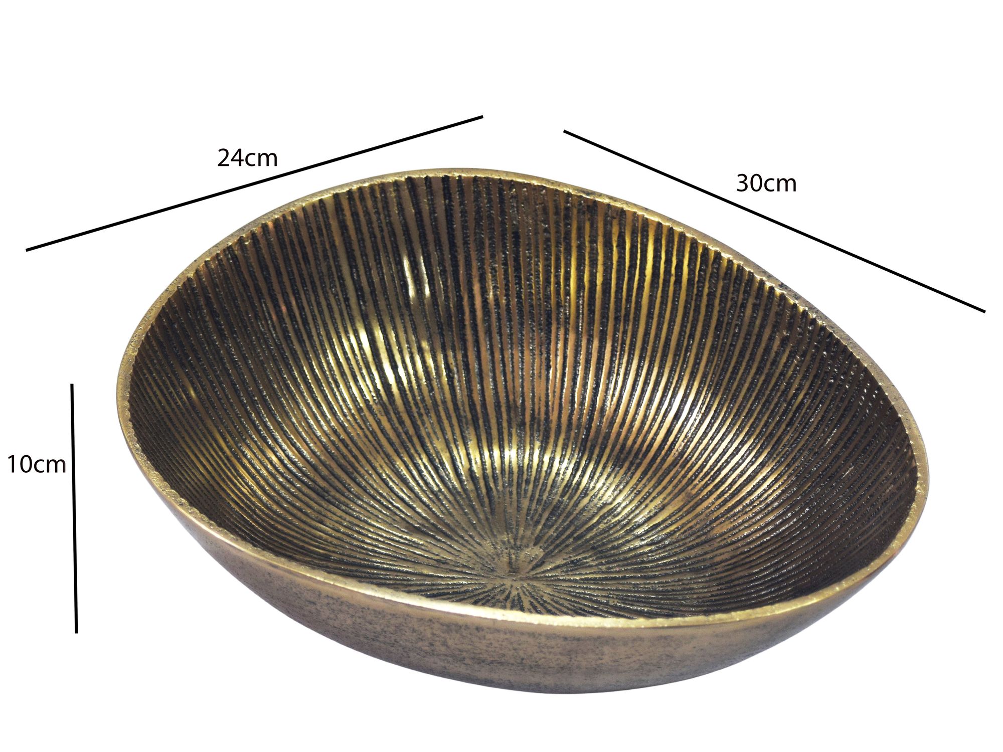 Dekoschale Sylling Aluminium Gold 30 × 24 × 10 cm