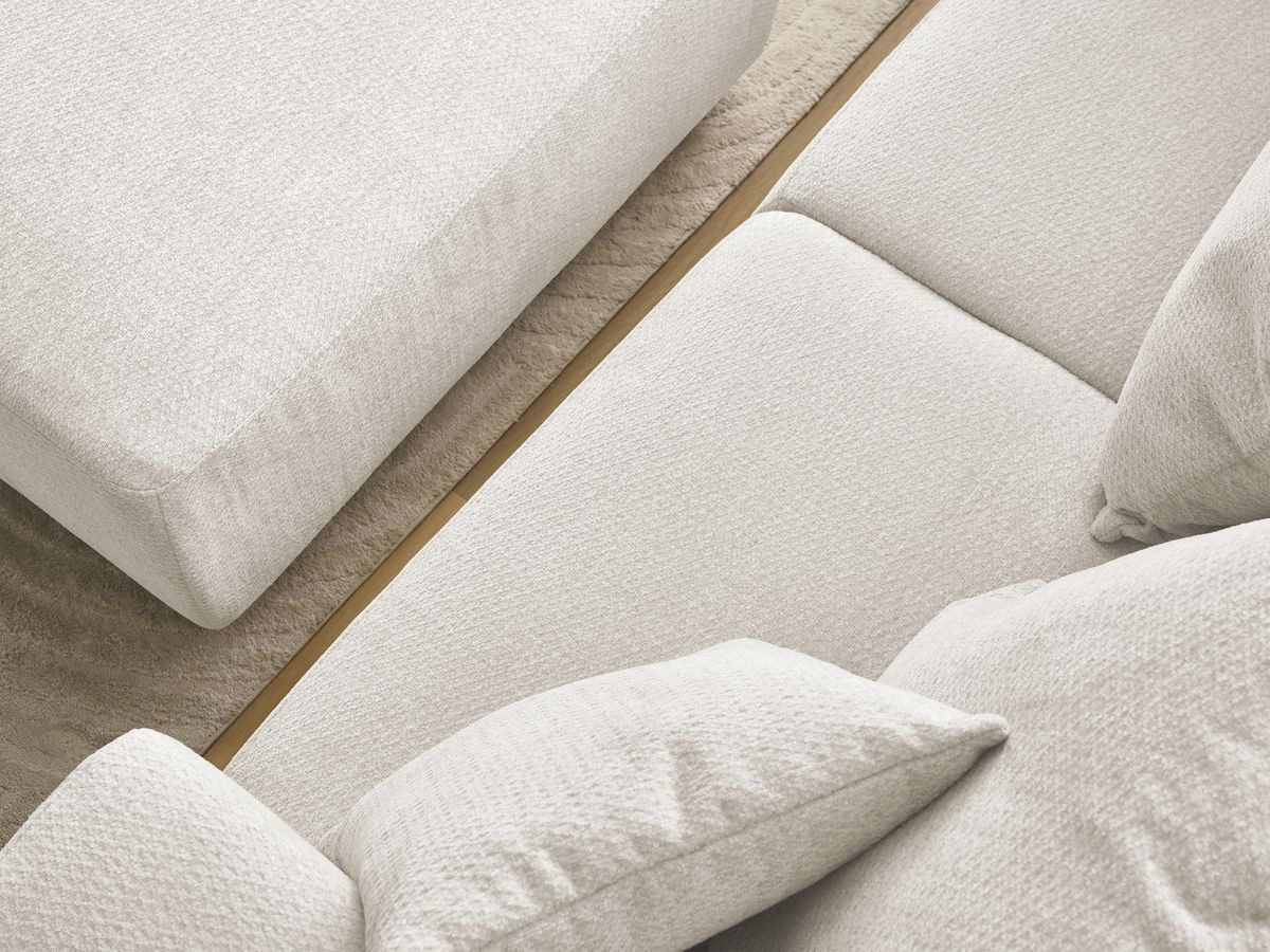 Bobochic Sidonie Sofa 4-Sitzer mit Pouf Melange-Stoff Beige