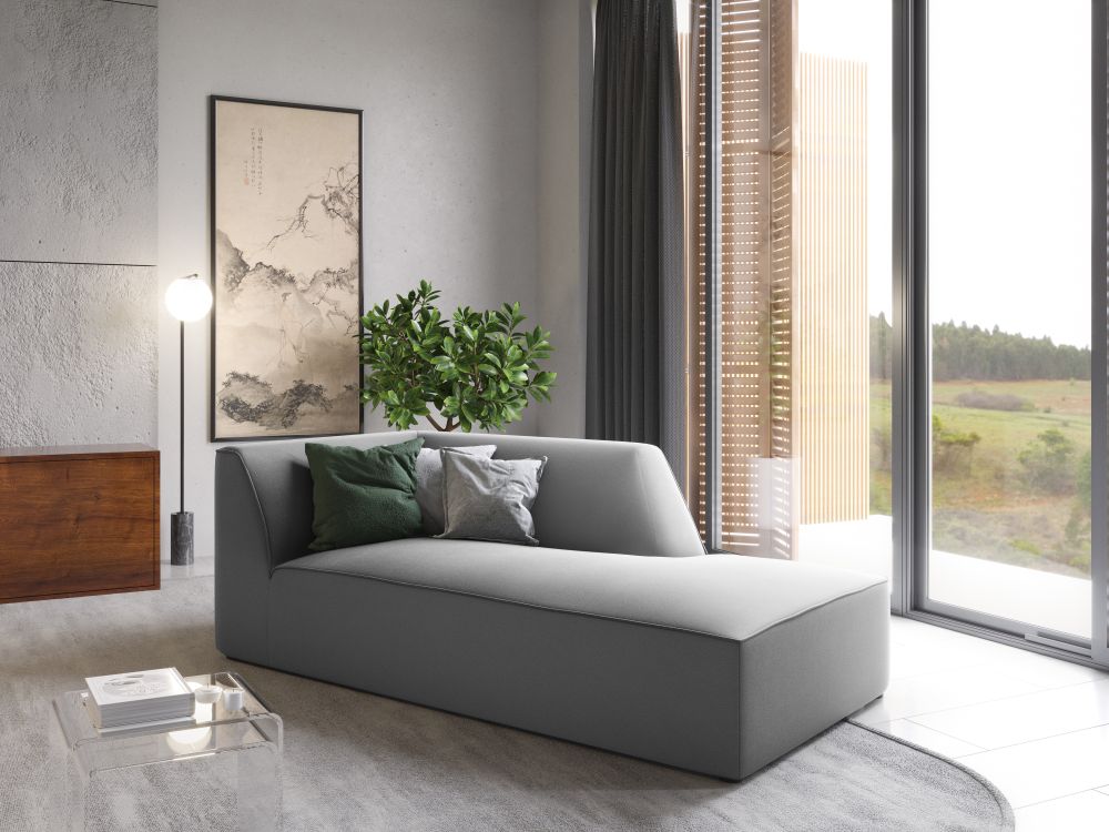 Cosmopolitan Design Chaiselongue Siena Samt Salvador Grau Rechts