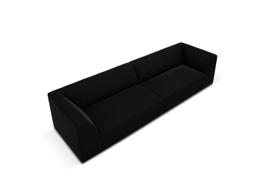 Cosmopolitan Design Sofa Siena 4-Sitzer Samt Salvador Schwarz