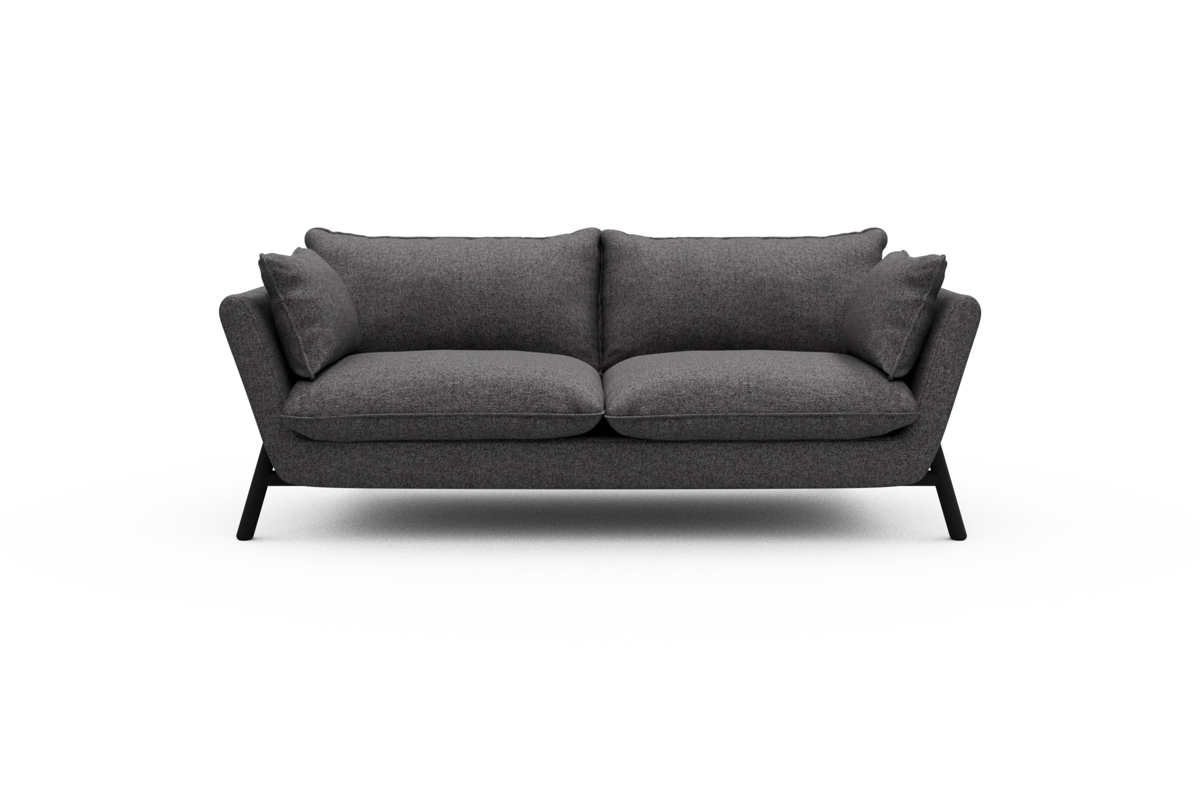 Skandi Home Sofa Emil PREMIUM 2-Sitzer Beinfarbe Eiche Schwarz Sama-Antracite moebelfaktor
