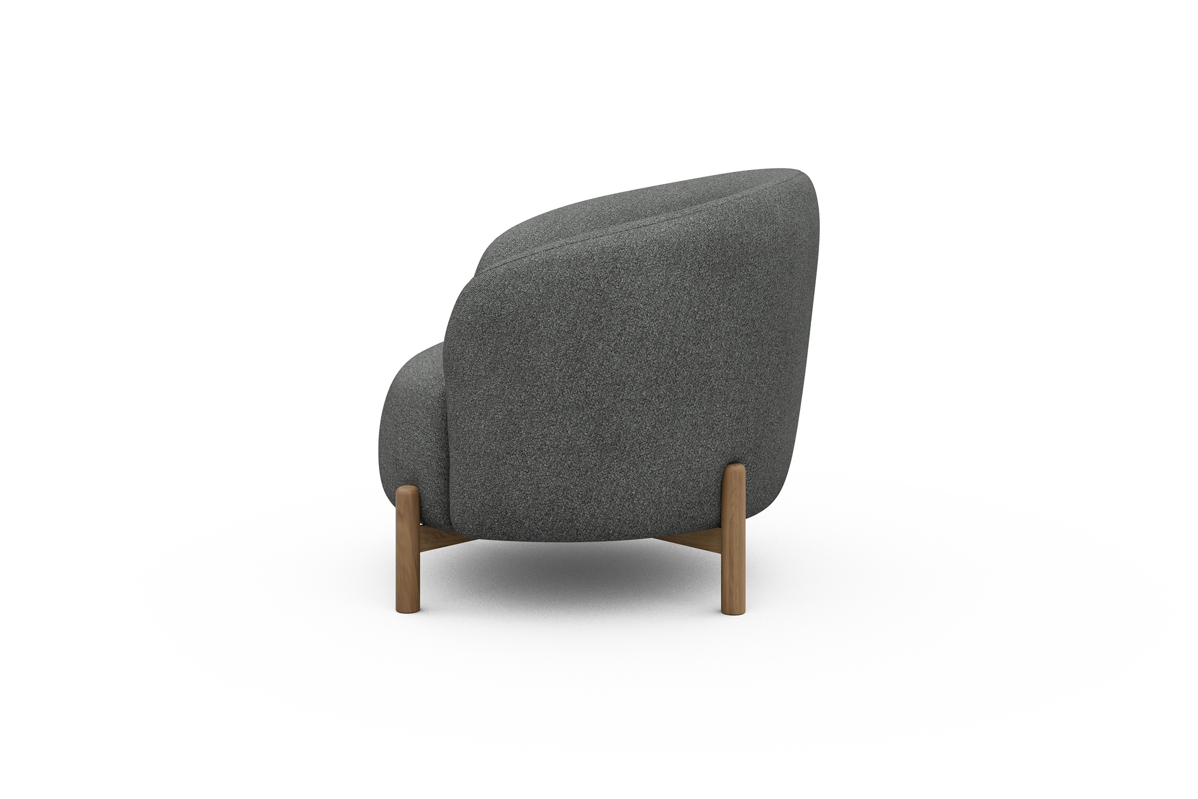Sessel Ronda Holzbeine Eiche Natur Boucle-Ash-Grey