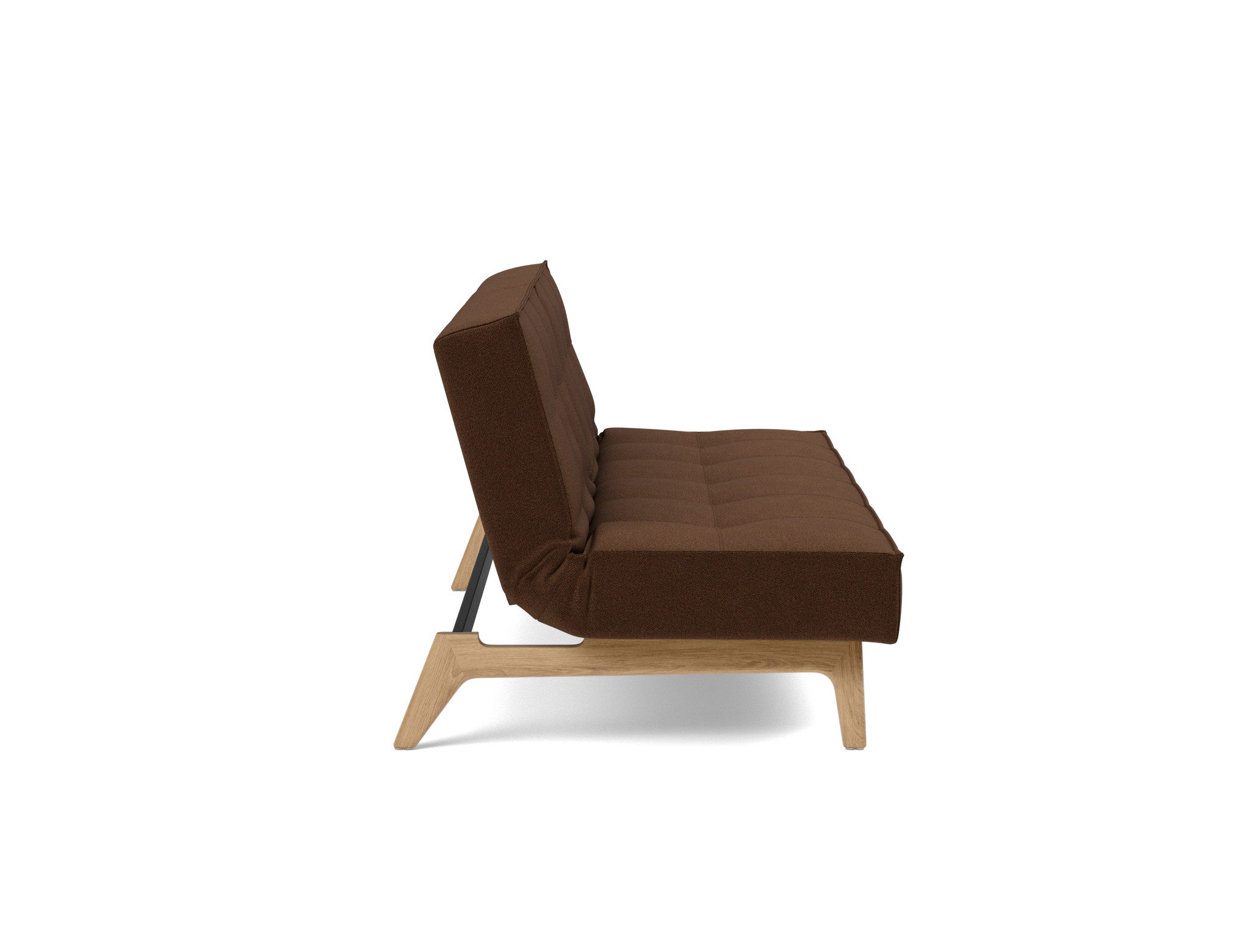 Schlafsofa Splitback Strukturierter Stoff Taura 359-Cappuccino Beine Eiche