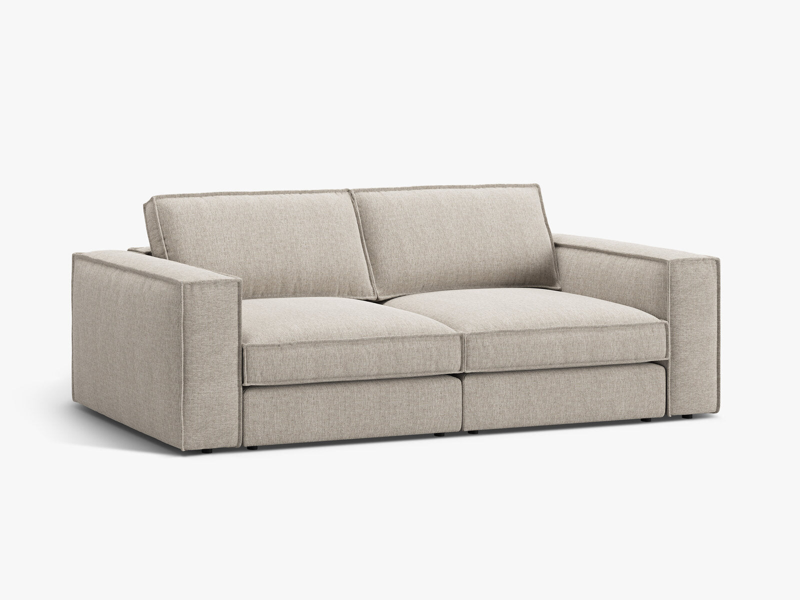 Micadoni modulares Sofa Pola 3-Sitzer Strukturierter Stoff Babel Sand