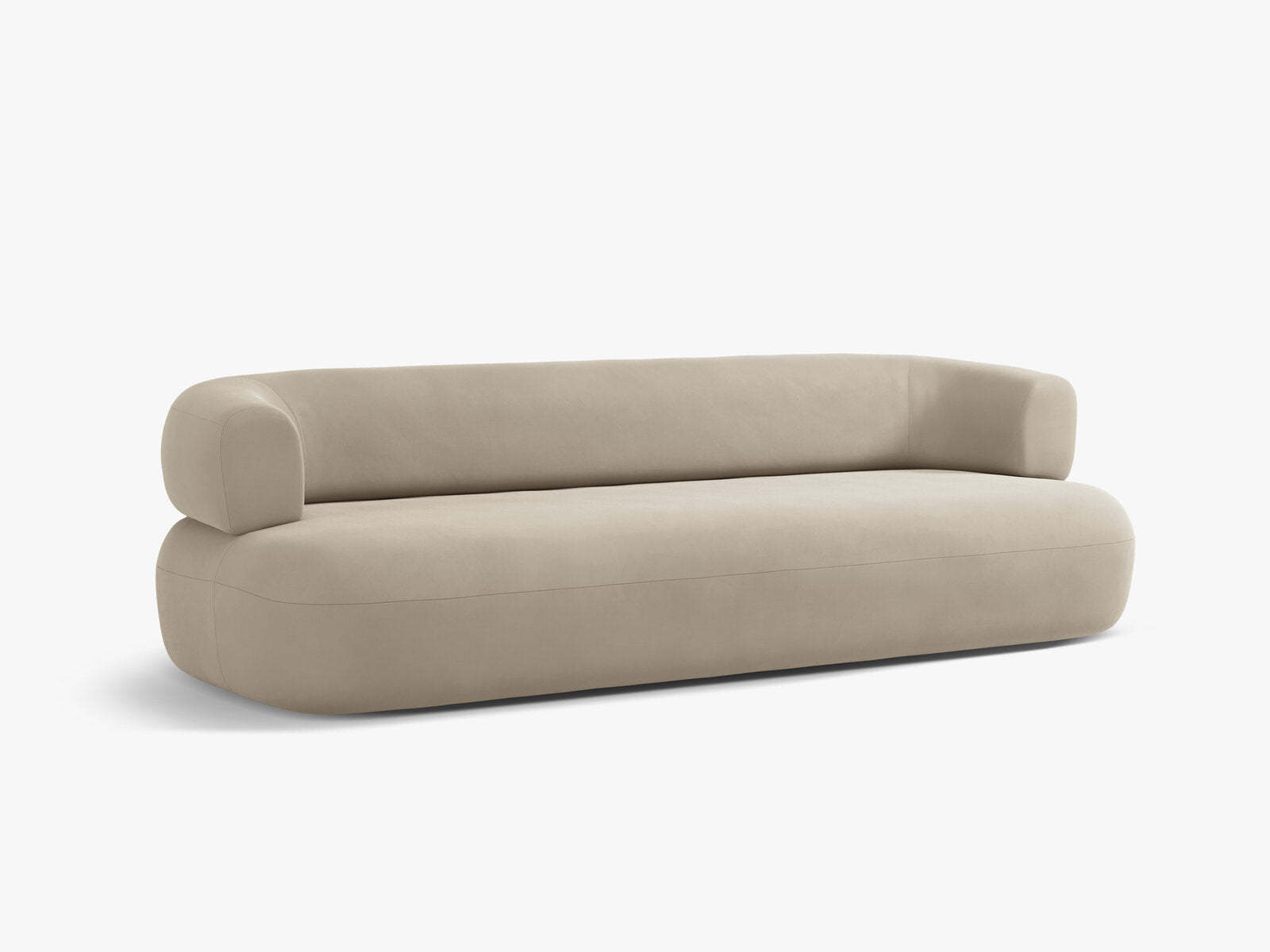 Micadoni Sofa Jenny 3-Sitzer Samt Salvador Beige