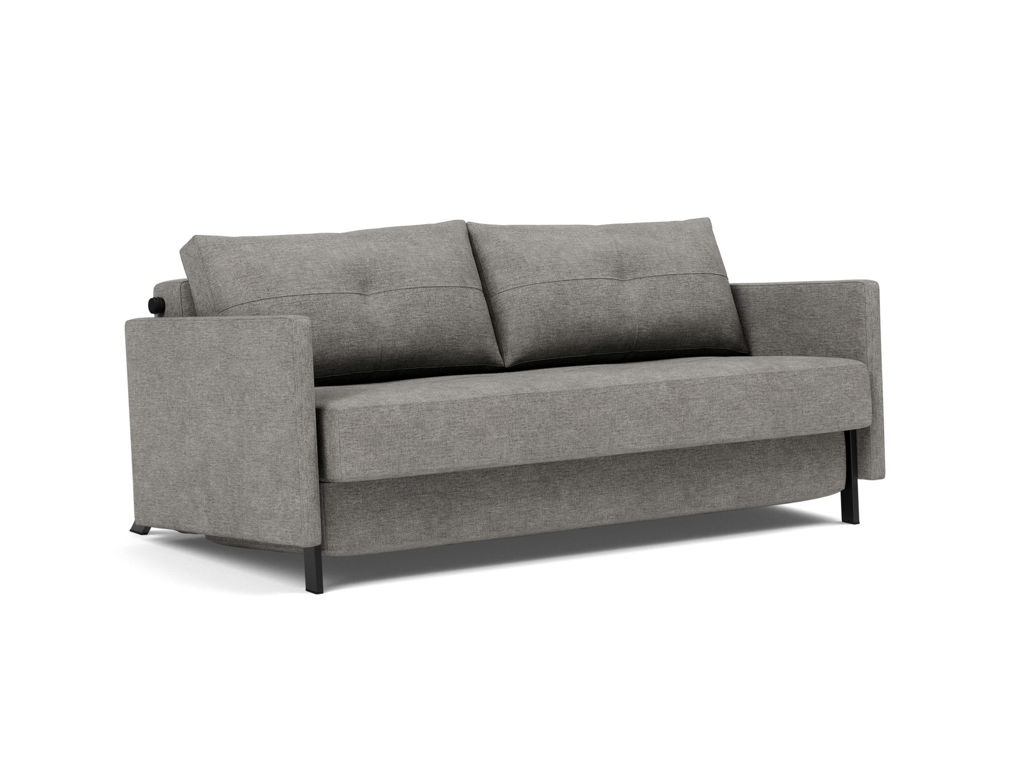 Schlafsofa Cubed mit Armlehnen 160 Flachgewebe Avella 282-Warm-Grey