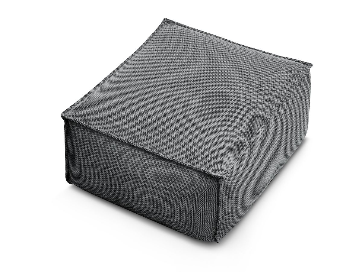 Bobochic Biarritz Pouf Melange-Stoff Schwarz