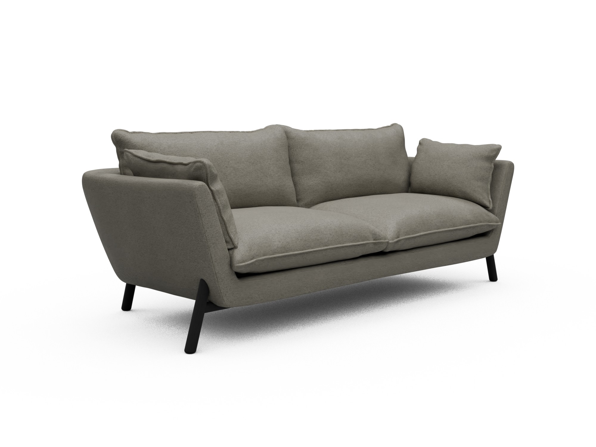 Skandi Home Sofa Emil Soft 3-Sitzer Beinfarbe Eiche Schwarz Denari-Warm-Grey moebelfaktor