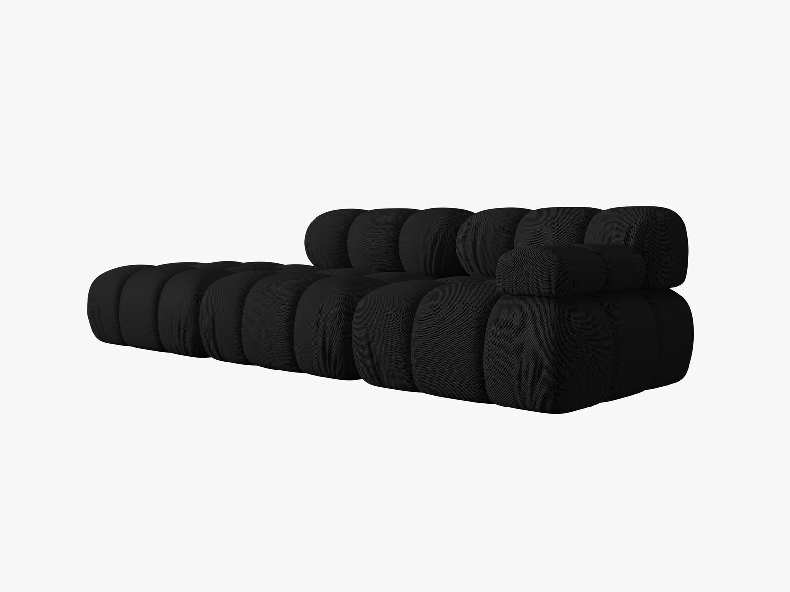 Micadoni Modulares Sofa Bellis 4-Sitzer Links 3D-Stoff Sonic Schwarz