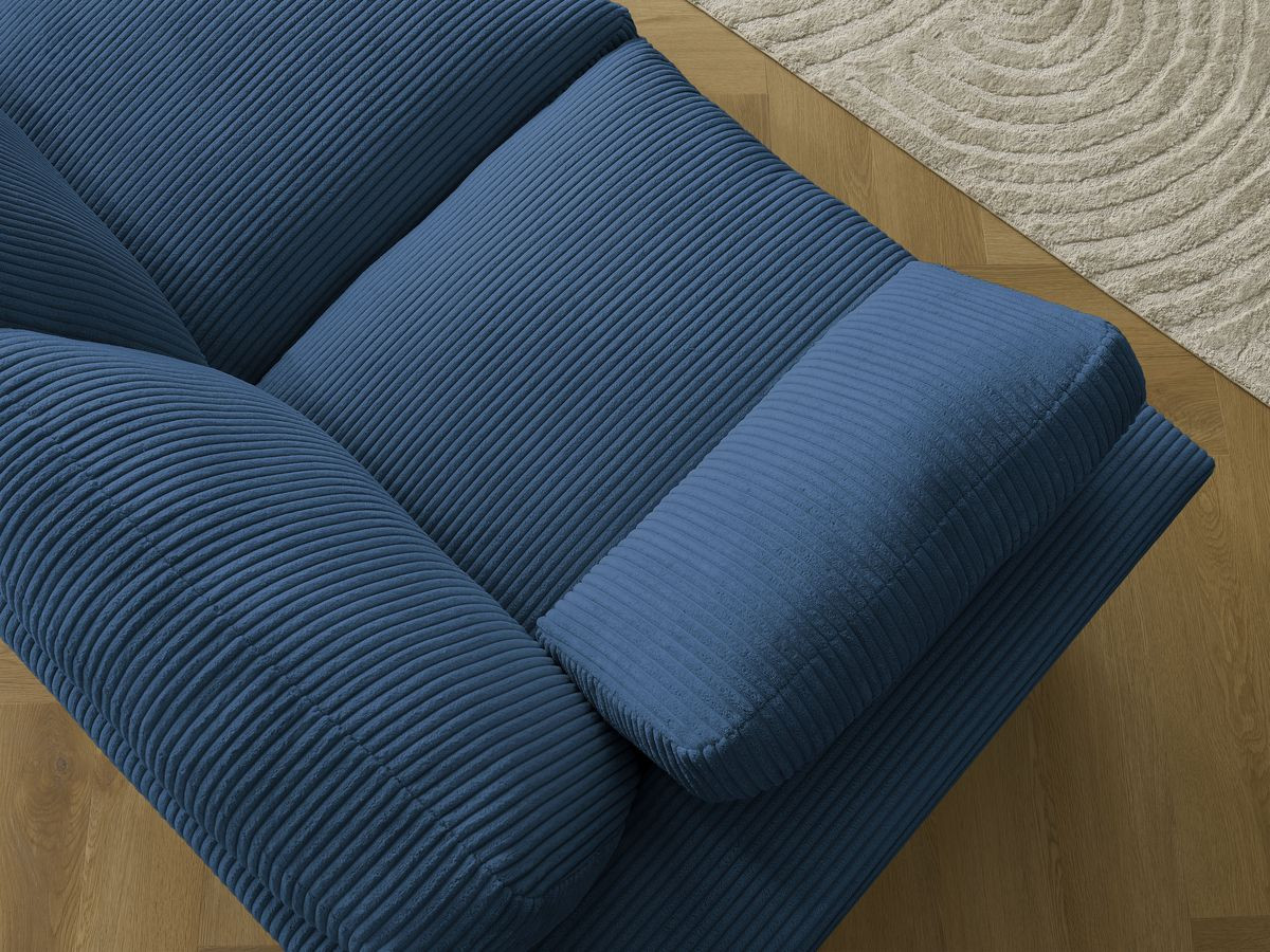Bobochic Belair Ecksofa 280 × 139 cm Cordsamt Dunkelblau