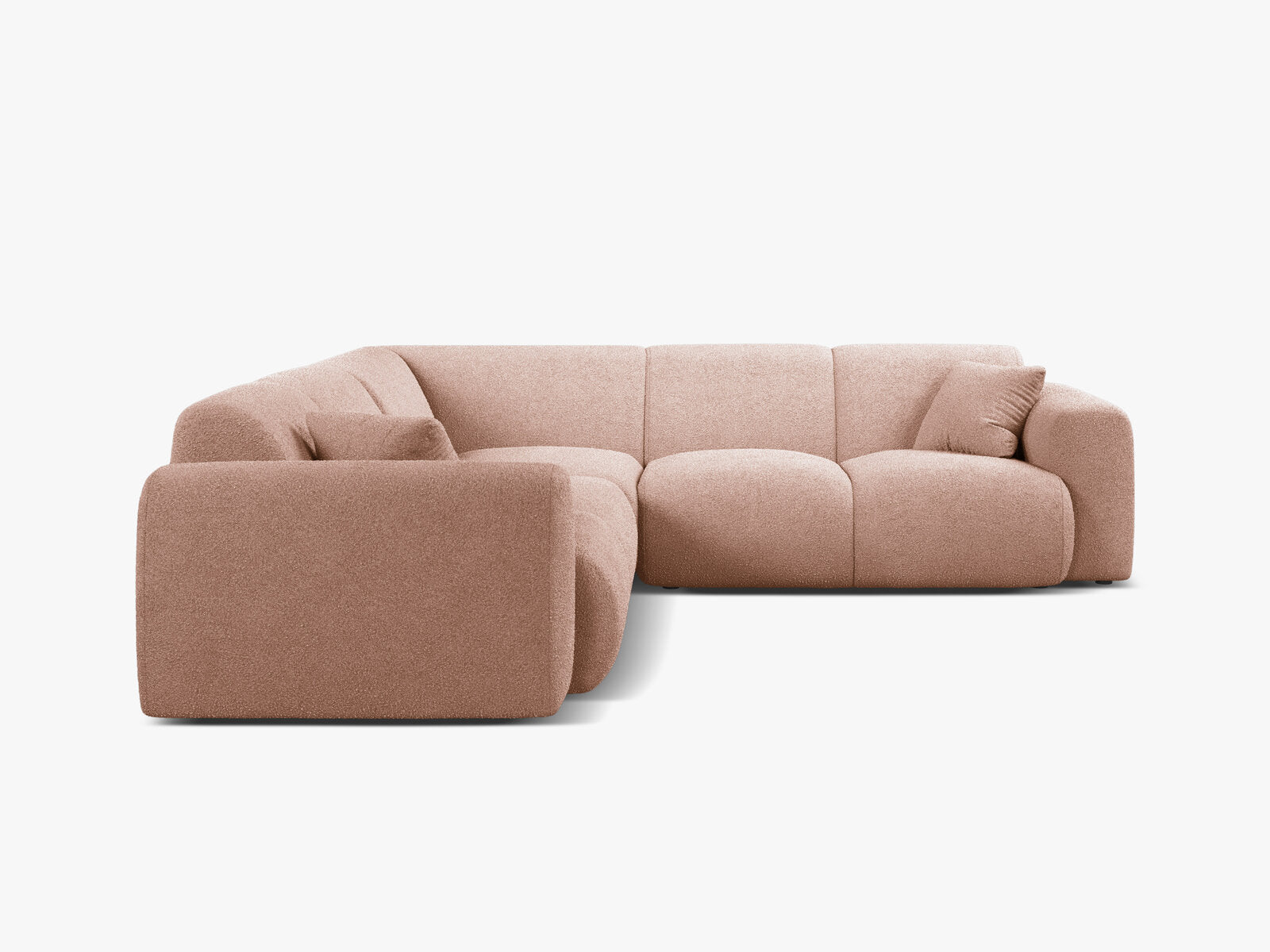Micadoni Ecksofa Molino 5-Sitzer Boucle Baloo Puderrosa