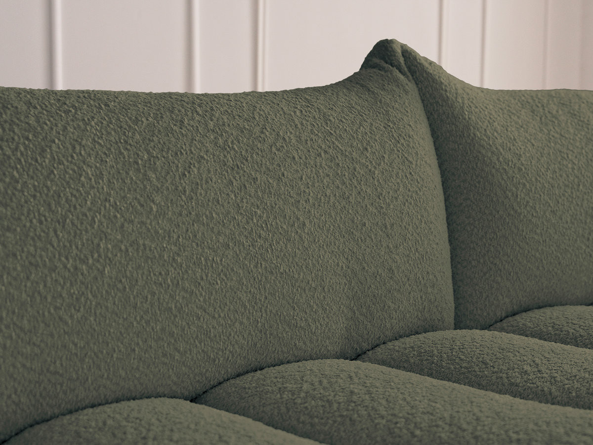 Bobochic Azra Ecksofa 325 × 112 cm Bouclé-Stoff Grün Ecke rechts