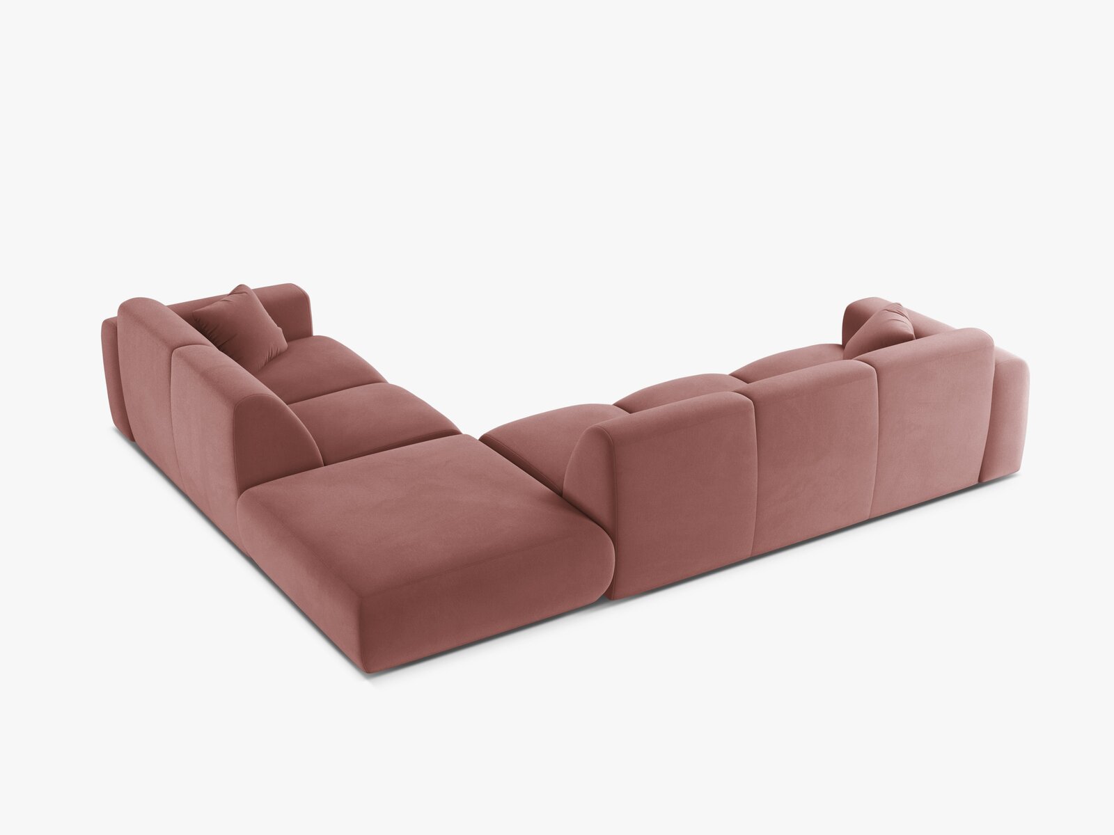 Micadoni Ecksofa Molino 6-Sitzer Rechts Samt Casino Flamingo