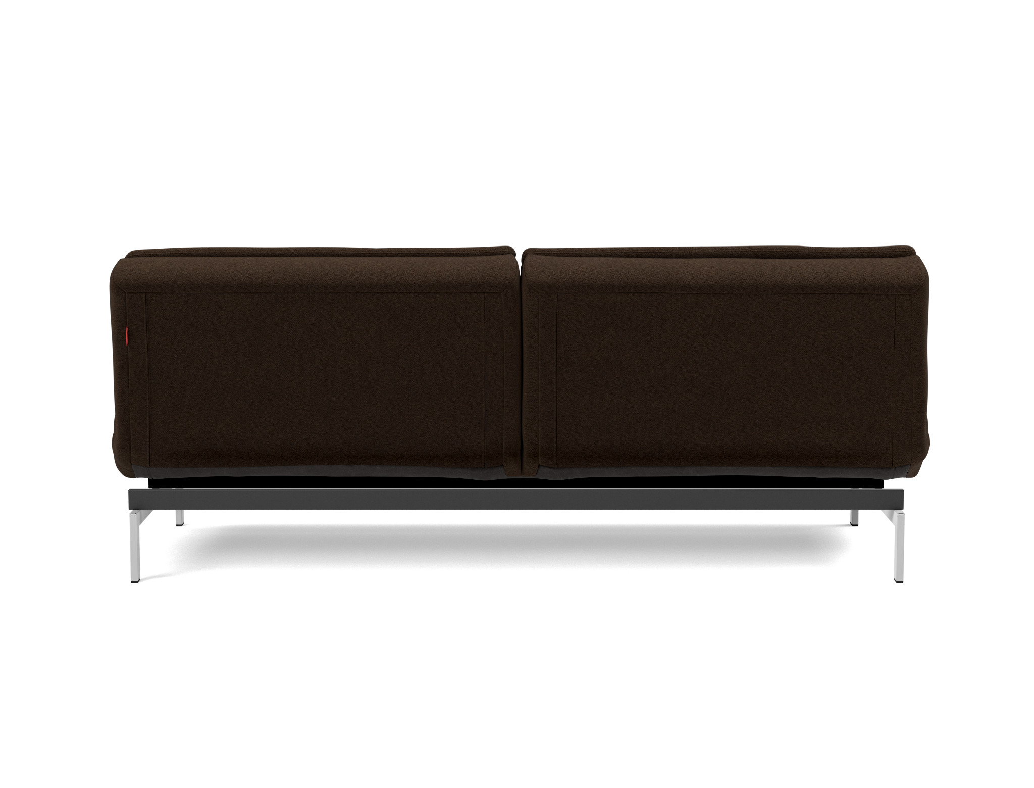 Schlafsofa Dublexo Strukturierter Stoff Taura 358-Chocco Beine Chrom